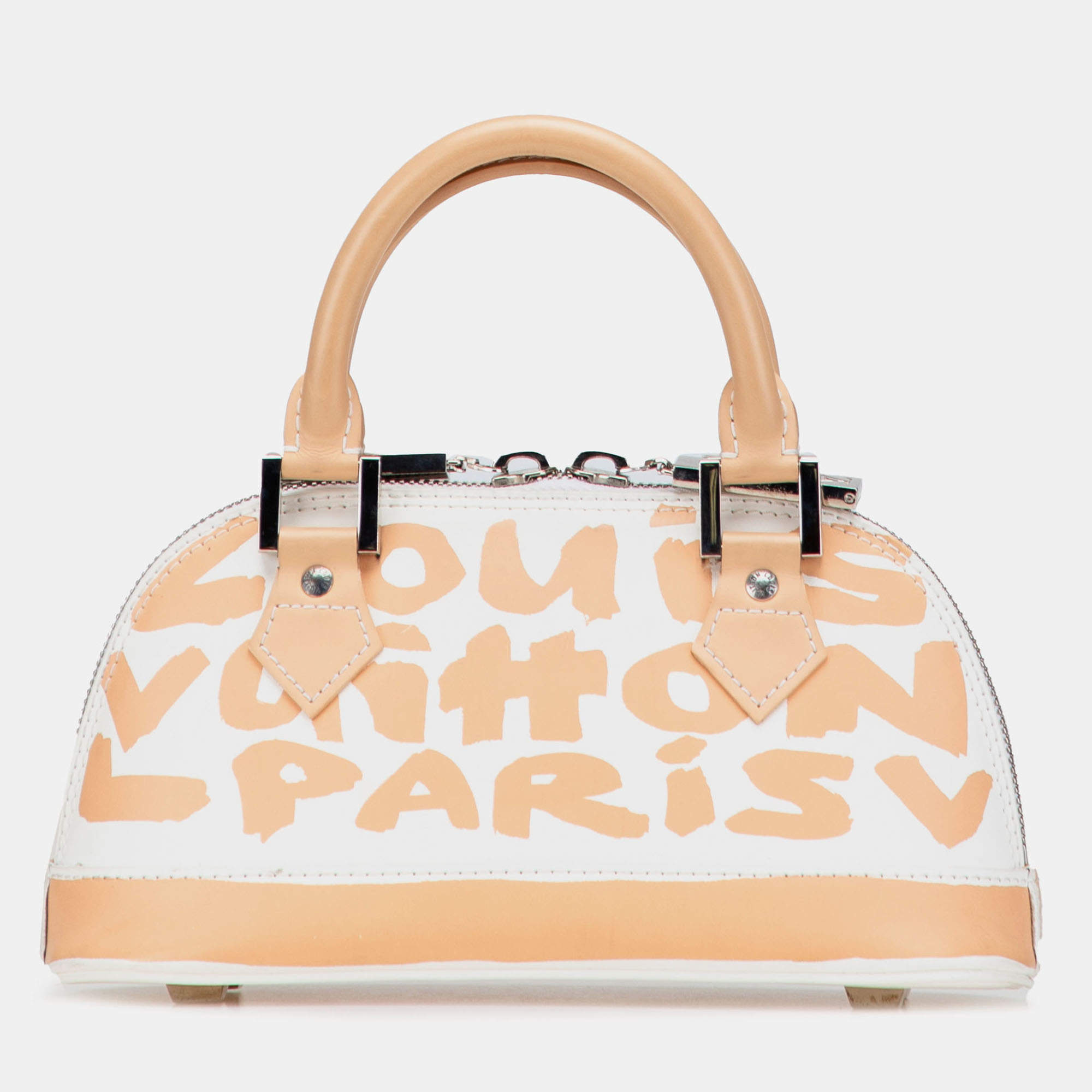 Pre Owned Louis Vuitton Beige/White Stephen Sprouse Graffiti Alma PM Bag