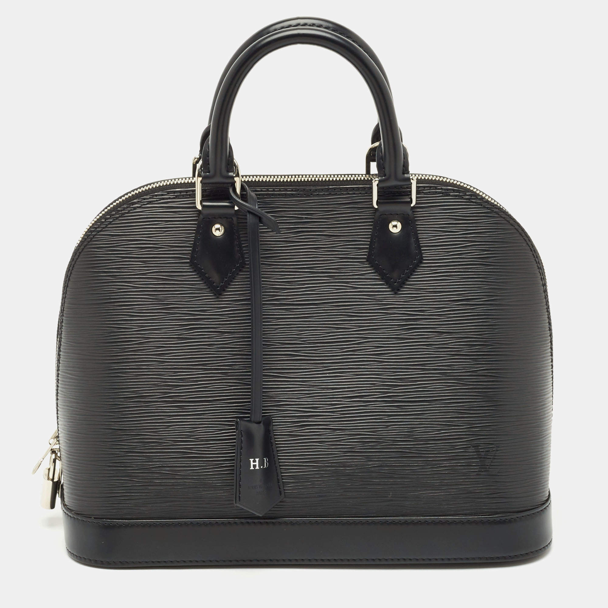 Pre Owned حقيبة لوي فيتون ألما بي إم جلد إيبي أسود