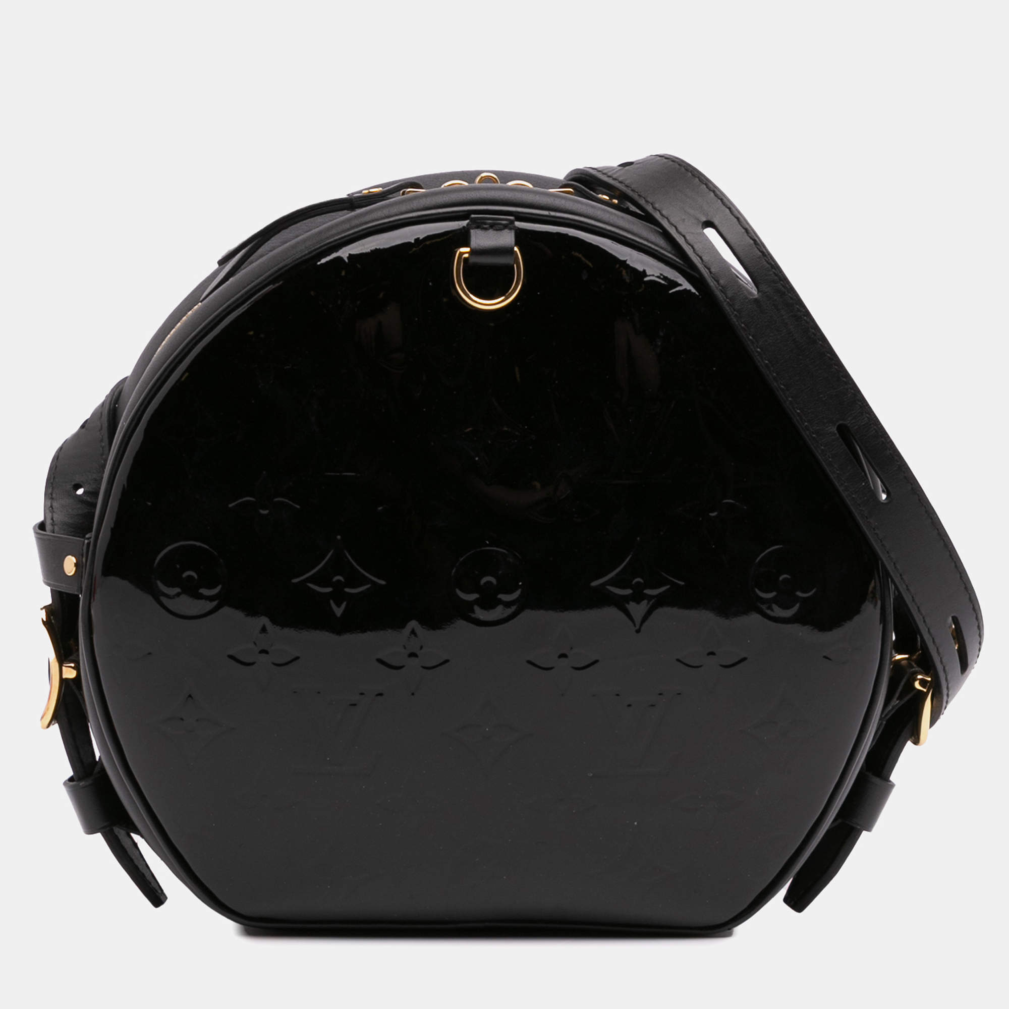 Pre Owned Louis Vuitton Black Monogram Vernis Boite Chapeau Souple MM Bag