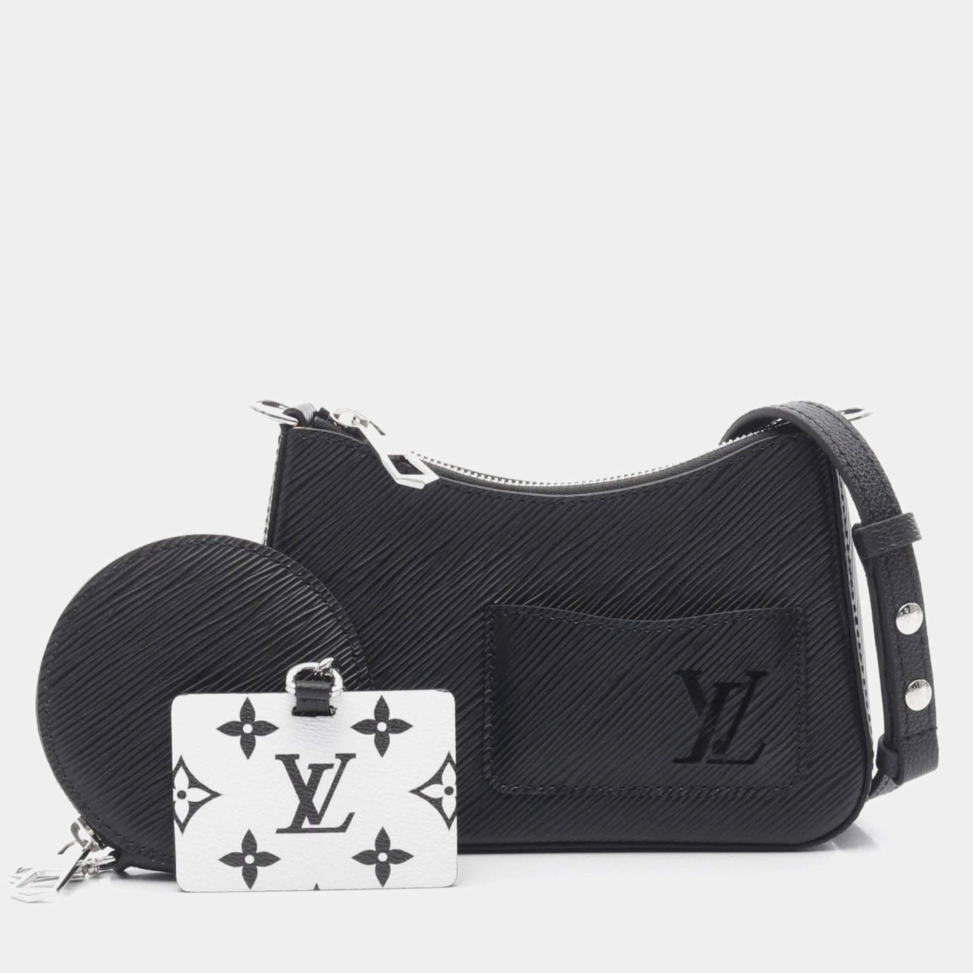 Pre Owned Louis Vuitton Marelle Black Epi Leather Handbag