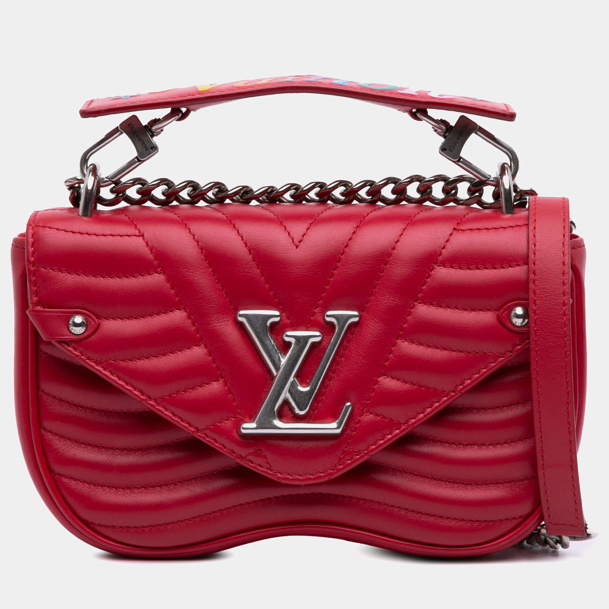 Pre Owned Louis Vuitton Red New Wave Chain Bag PM