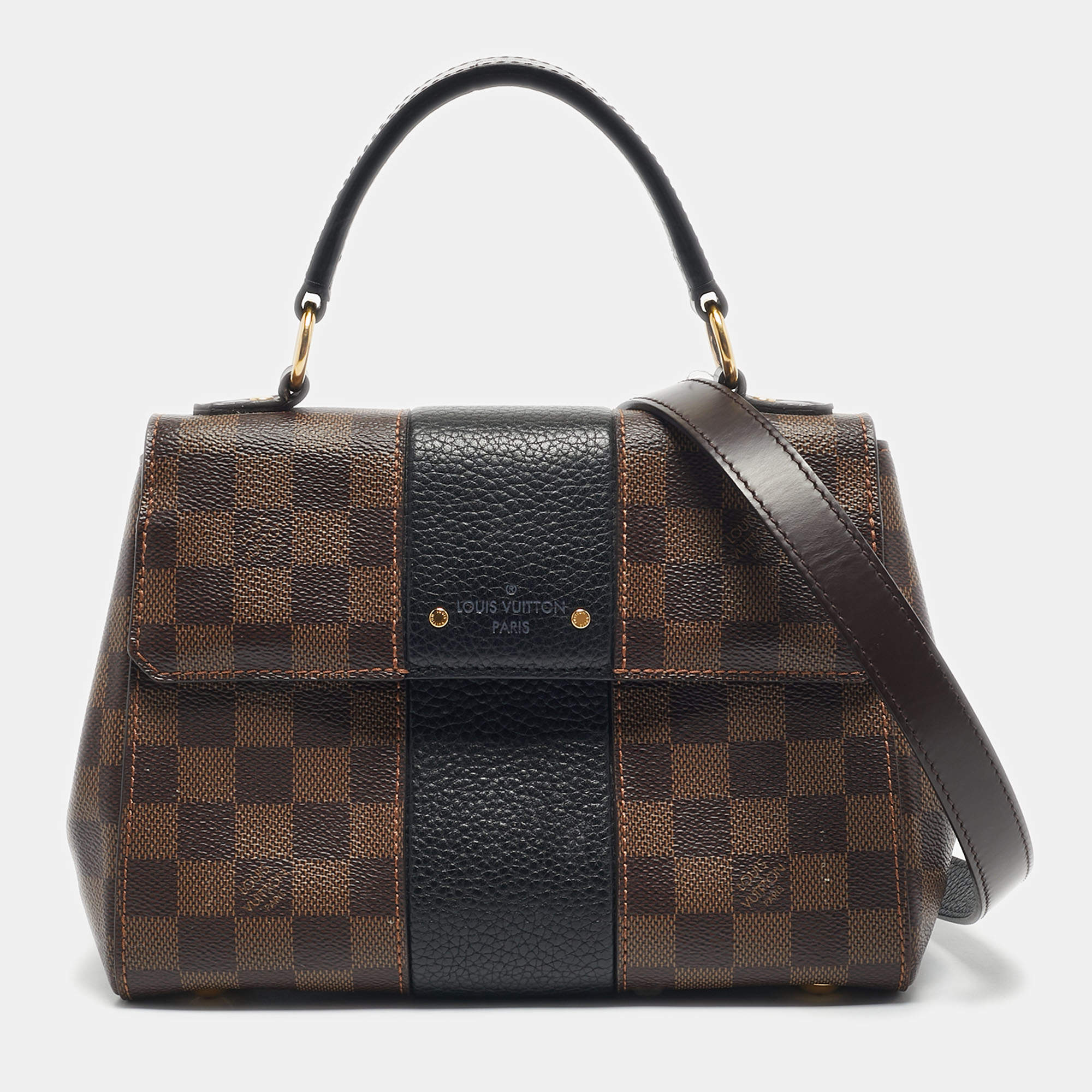 Pre Owned Louis Vuitton Black Damier Ebene Canvas Bond Street BB Bag