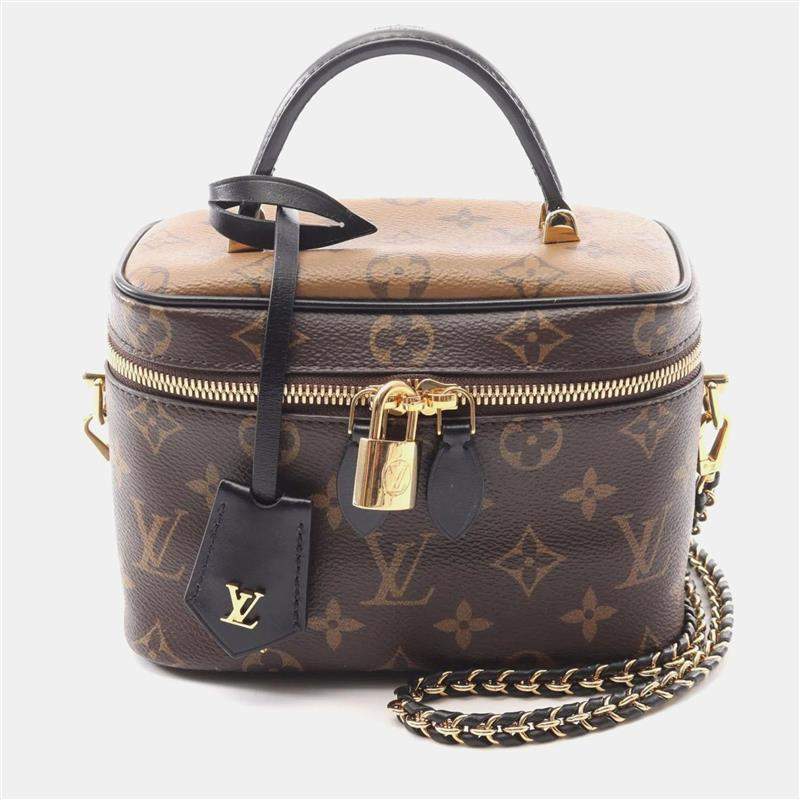 Pre Owned Louis Vuitton Vanity PM Monogram Reverse Canvas Leather Handbag