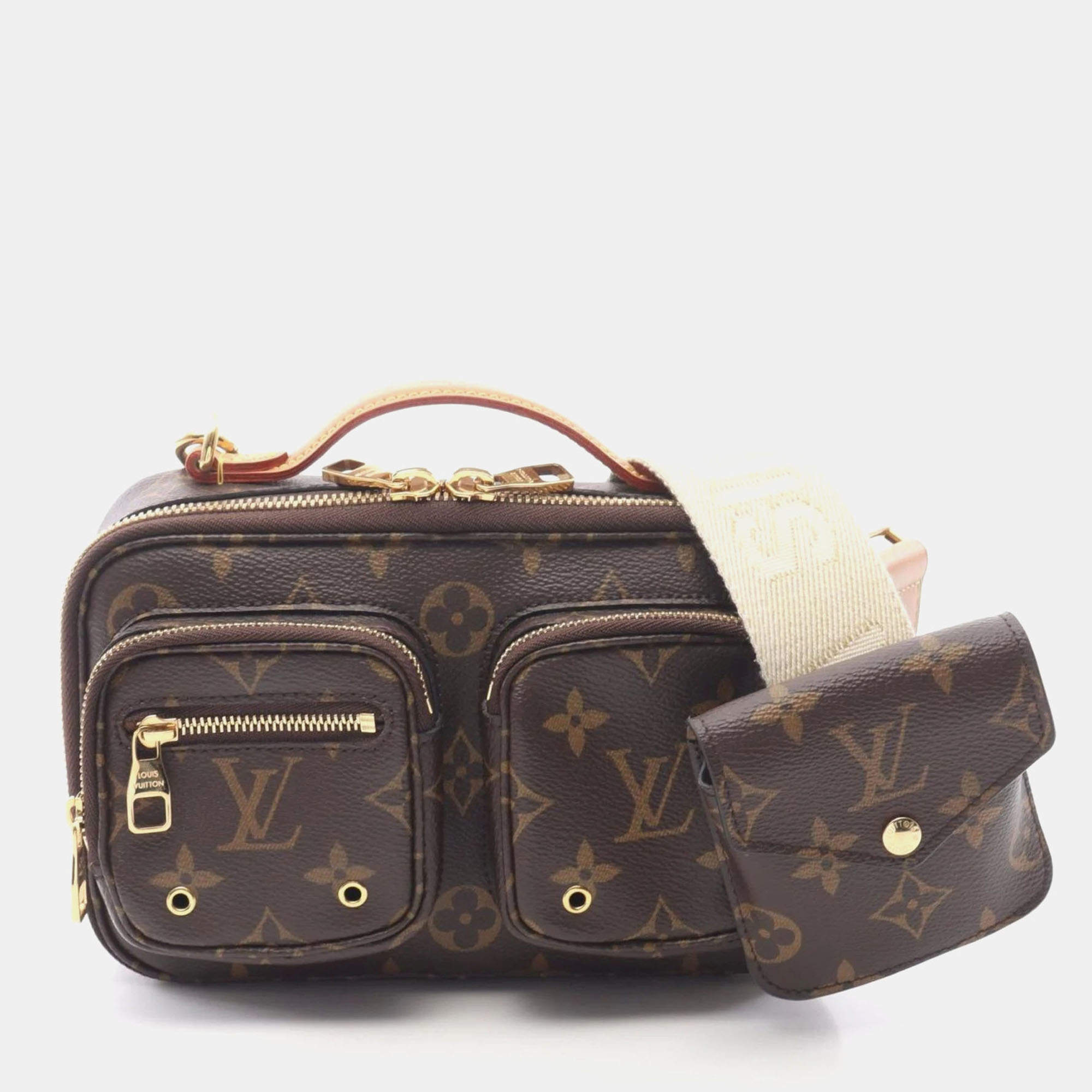 مملوكة مسبقًا Louis Vuitton Utility Crossbody Brown Monogram Coated Canvas Leather Handbag