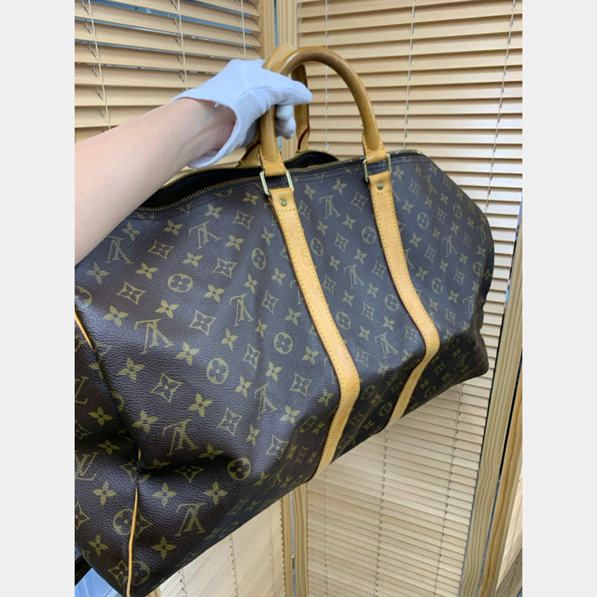 Pre Owned Louis Vuitton Monogram Keepall 55 Brown Bag