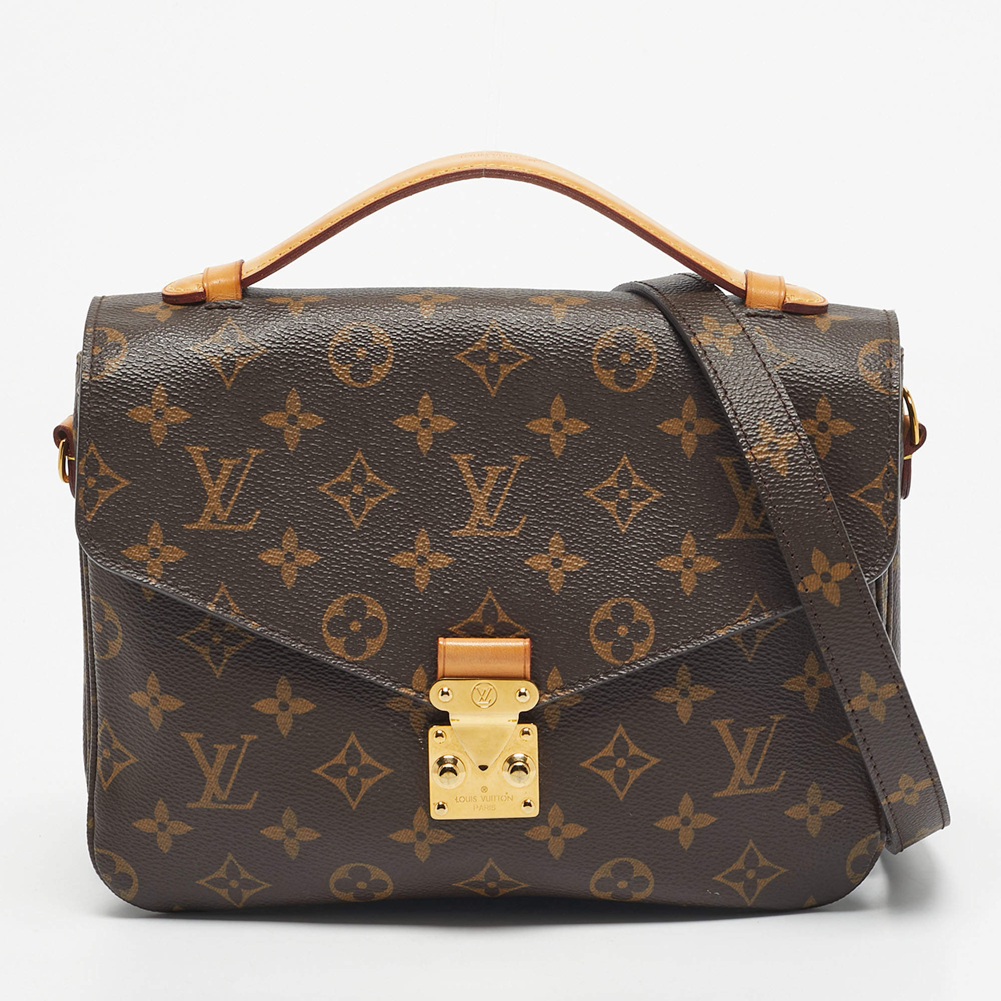 Pre Owned Louis Vuitton Monogram Canvas Pochette Metis Bag