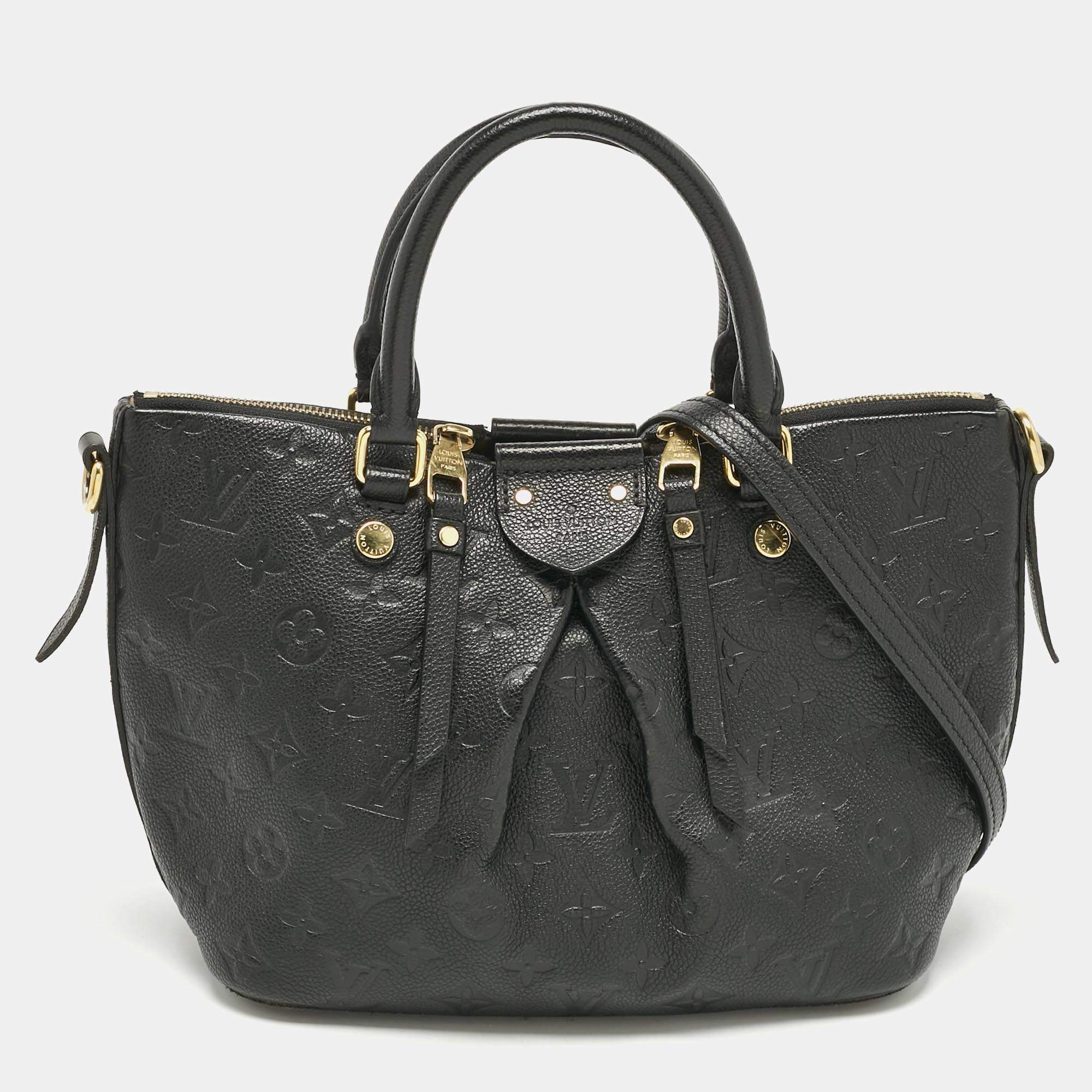 Pre Owned Louis Vuitton Black Monogram Empreinte Leather Mazarine PM Bag