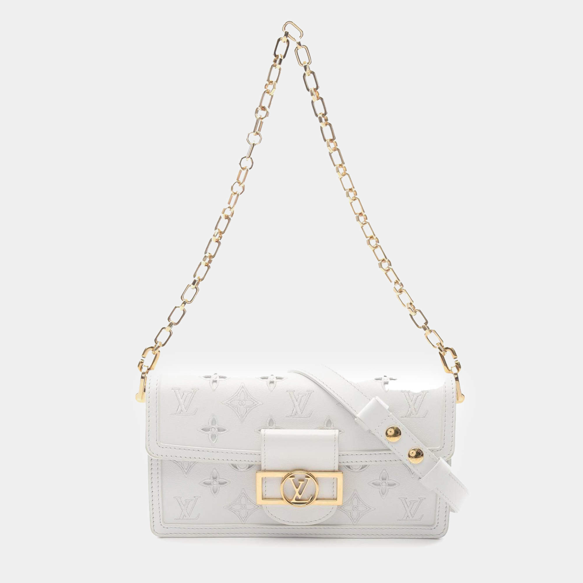 Pre Owned Louis Vuitton White Monogram Dauphine Broderie East West