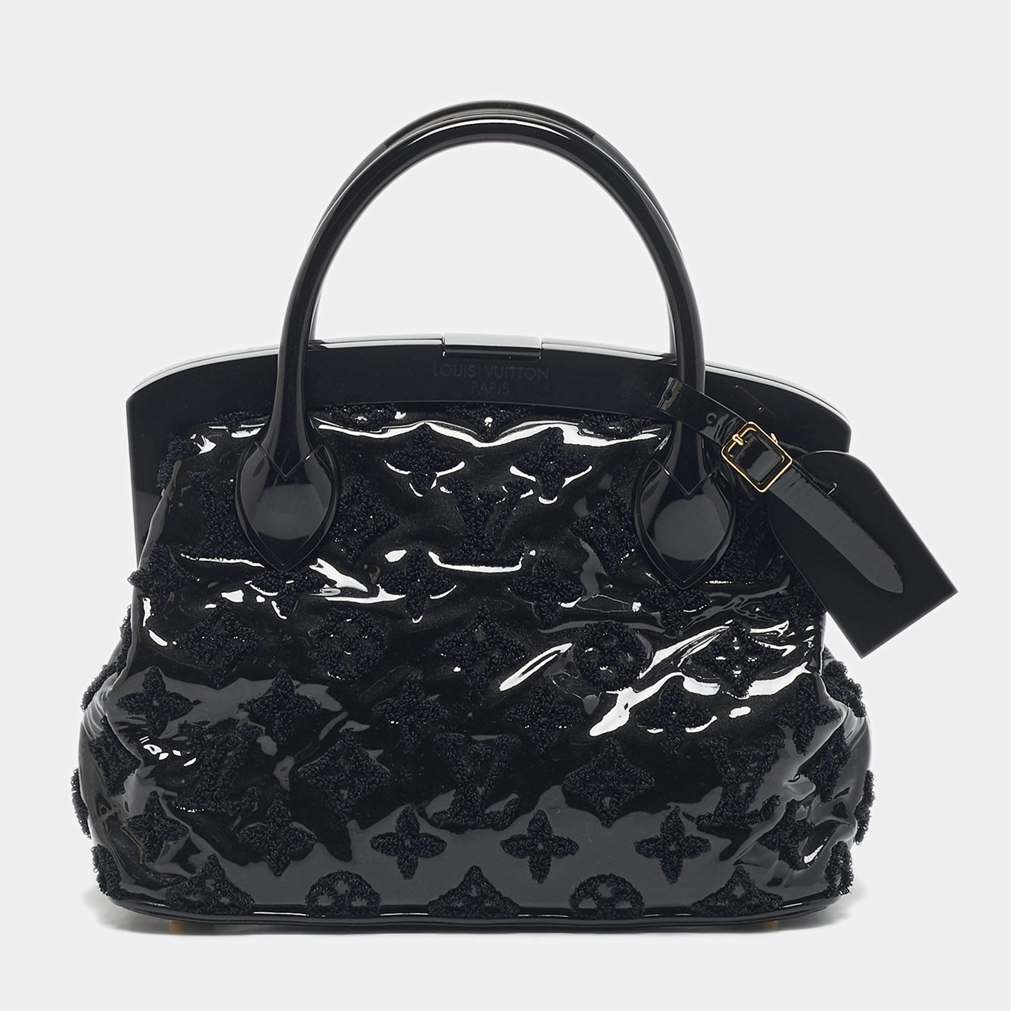 Pre Owned Louis Vuitton Black Monogram Fascinante Lockit Frame BB Bag