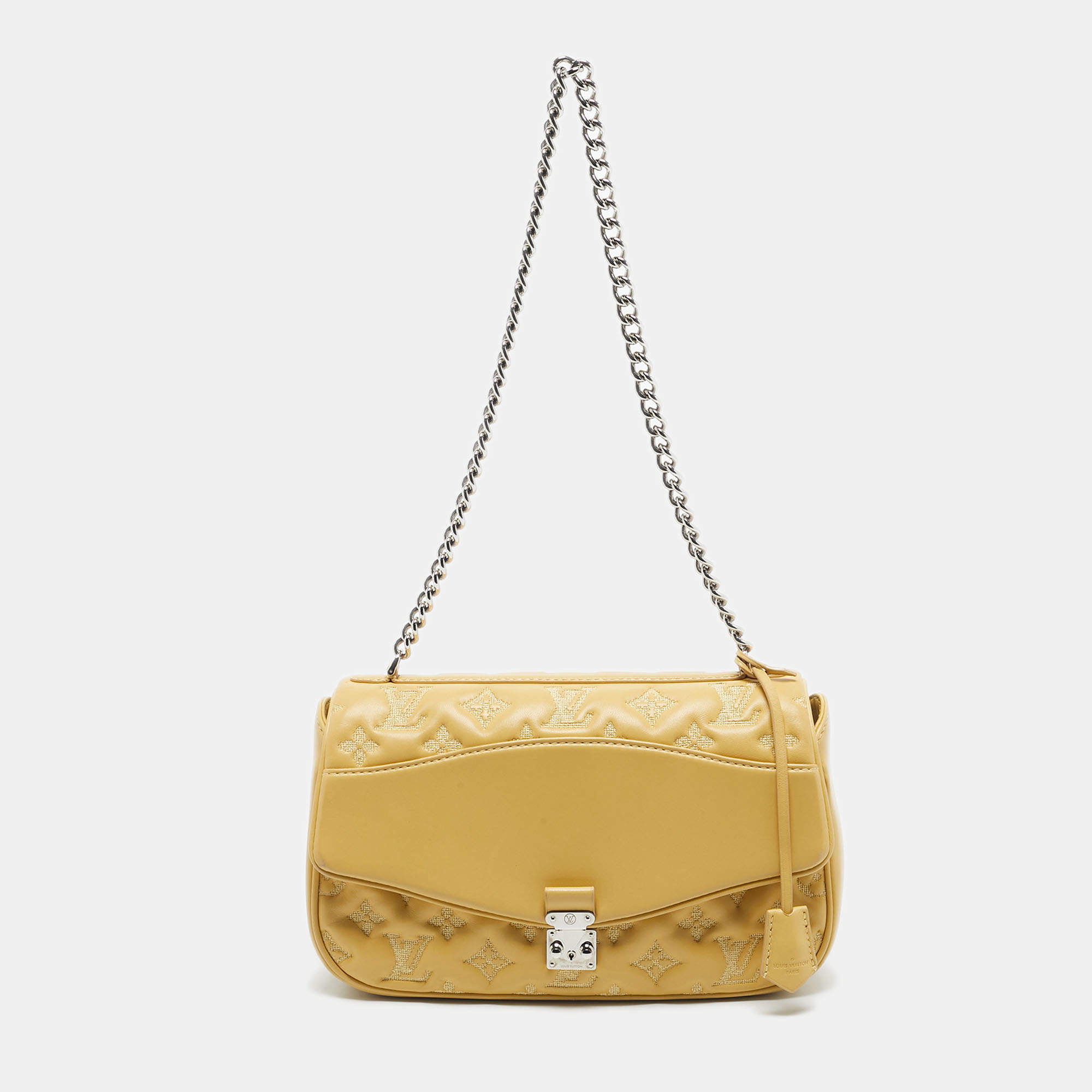 Pre Owned Louis Vuitton Yellow Monogram Puffy Leather Mama Broderie Bag