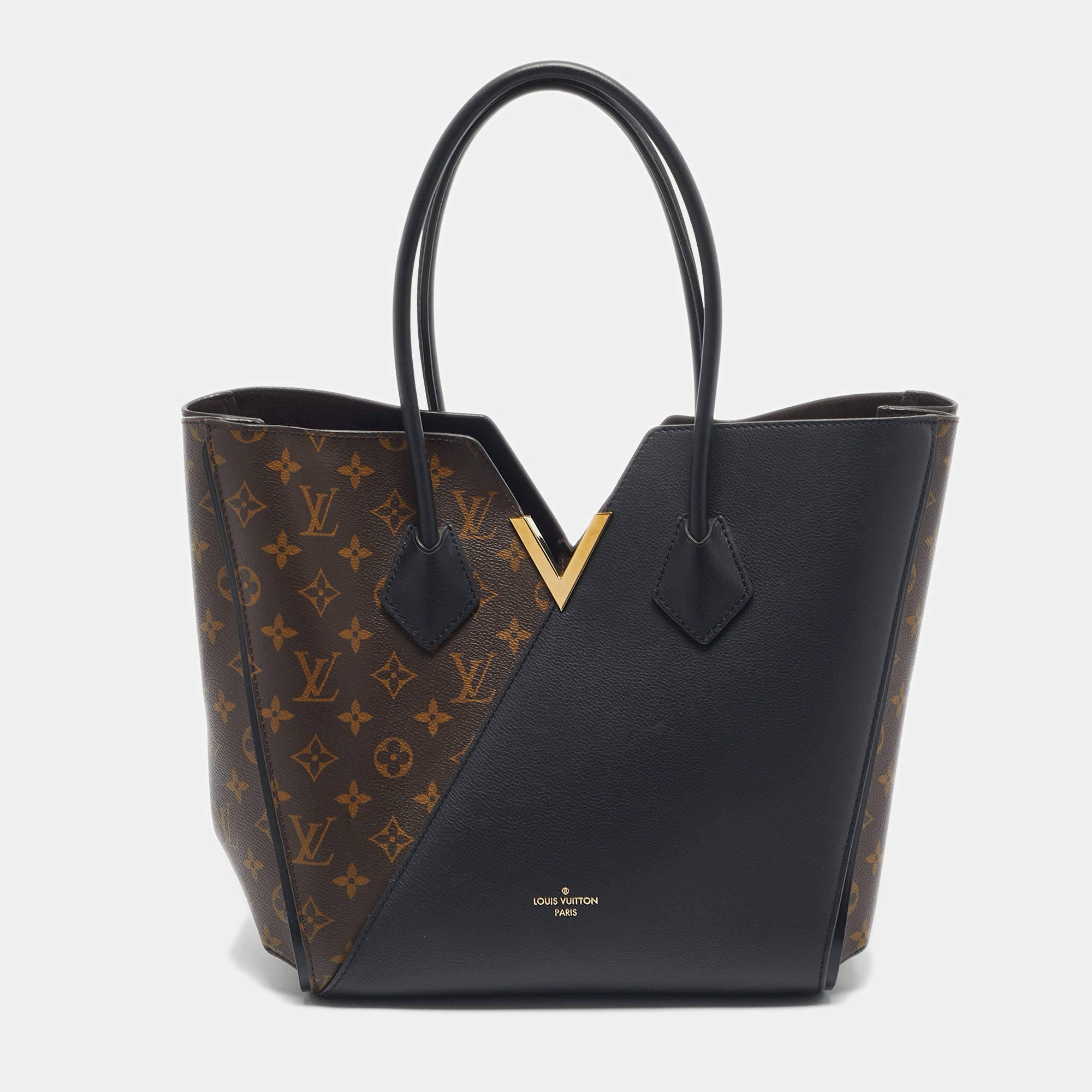 Pre Owned Louis Vuitton Black Monogram Canvas and Leather Kimono Bag