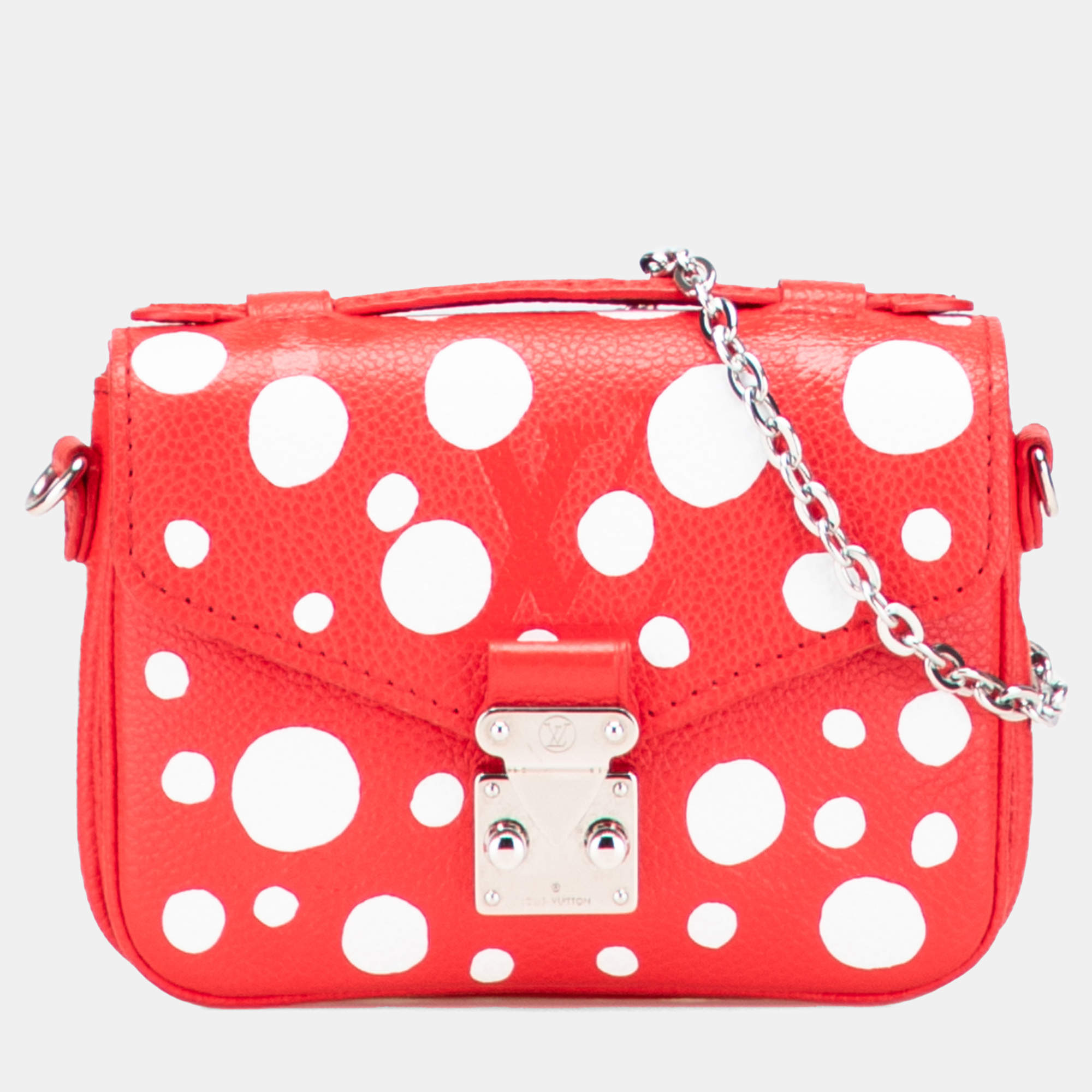 Pre Owned Louis Vuitton Red Yayoi Kusama Monogram Empreinte Infinity Dots Micro Metis