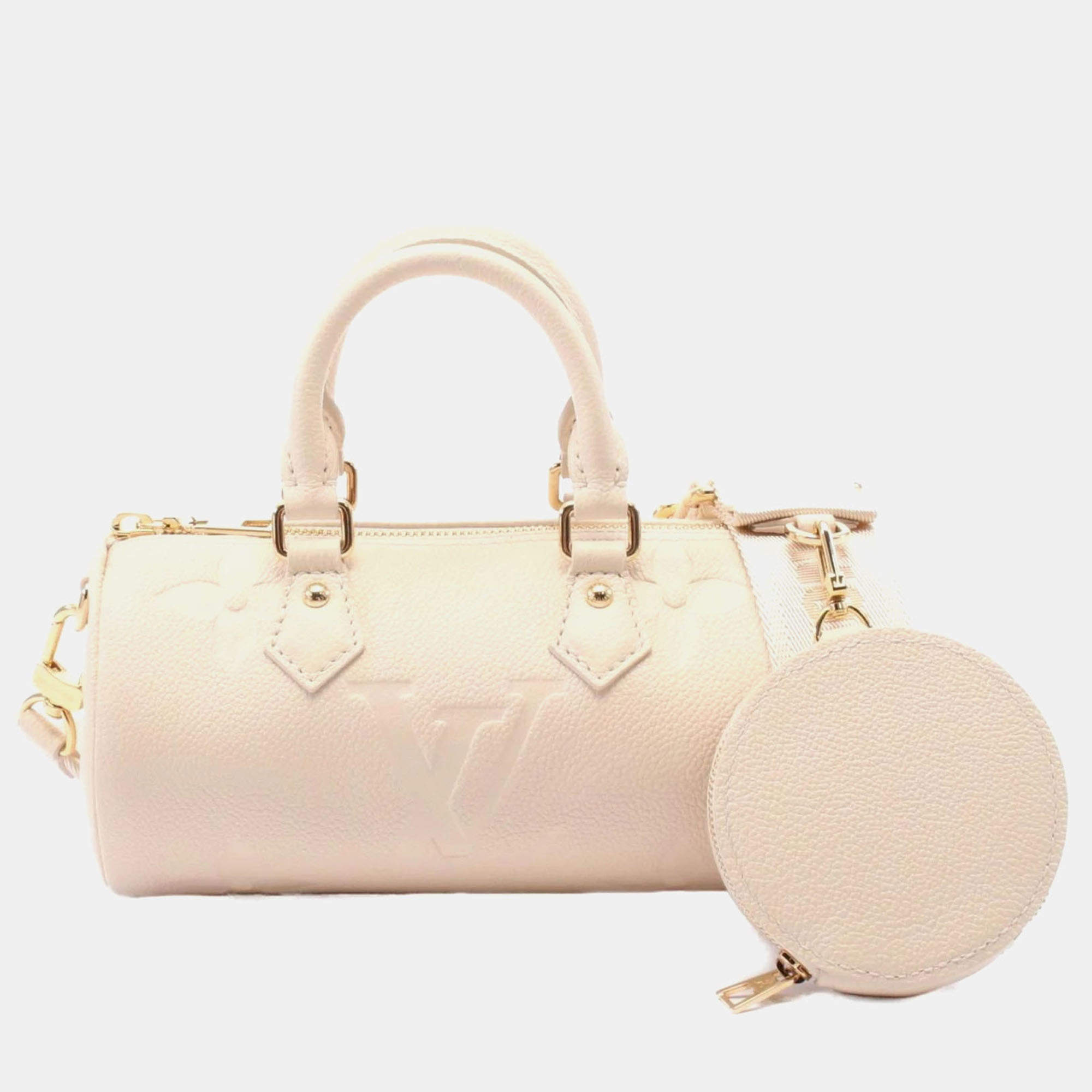 Pre Owned Louis Vuitton Papillon BB Ivory Monogram Empreinte Leather Handbag