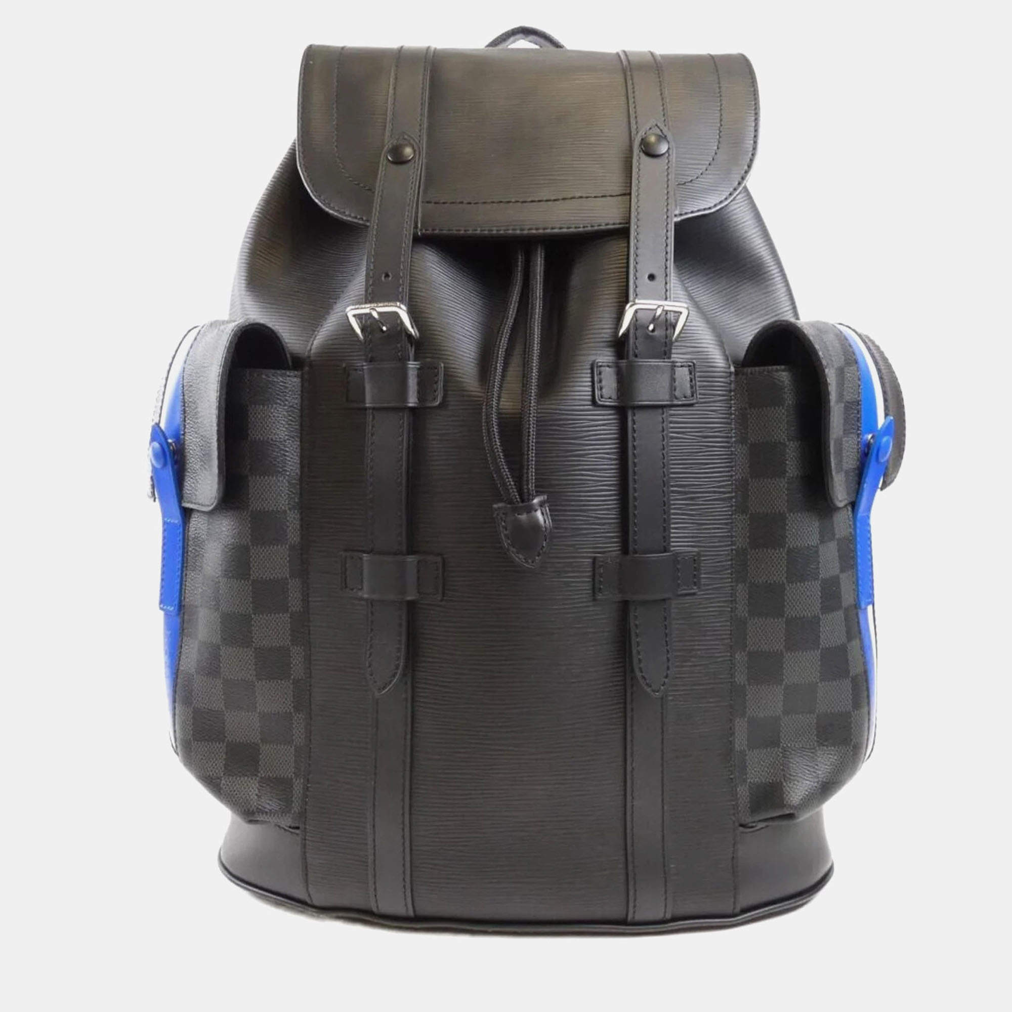 Pre Owned Louis Vuitton Christopher PM Black Damier Graphite Canvas Backpack