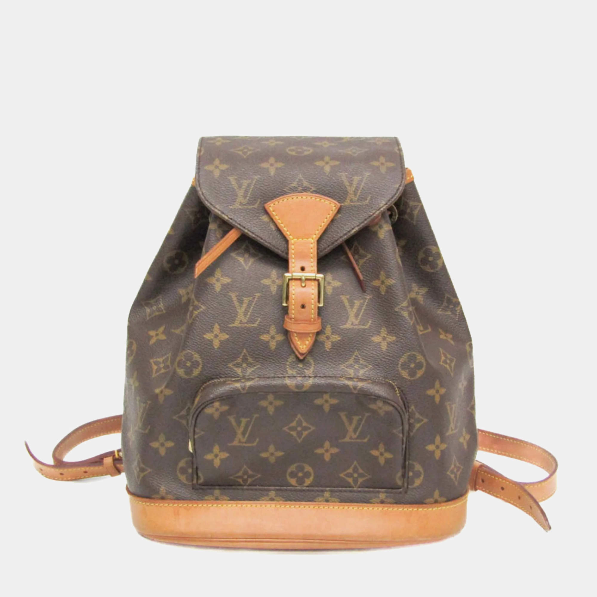 Pre Owned Louis Vuitton Montsouris MM Brown Canvas Backpack