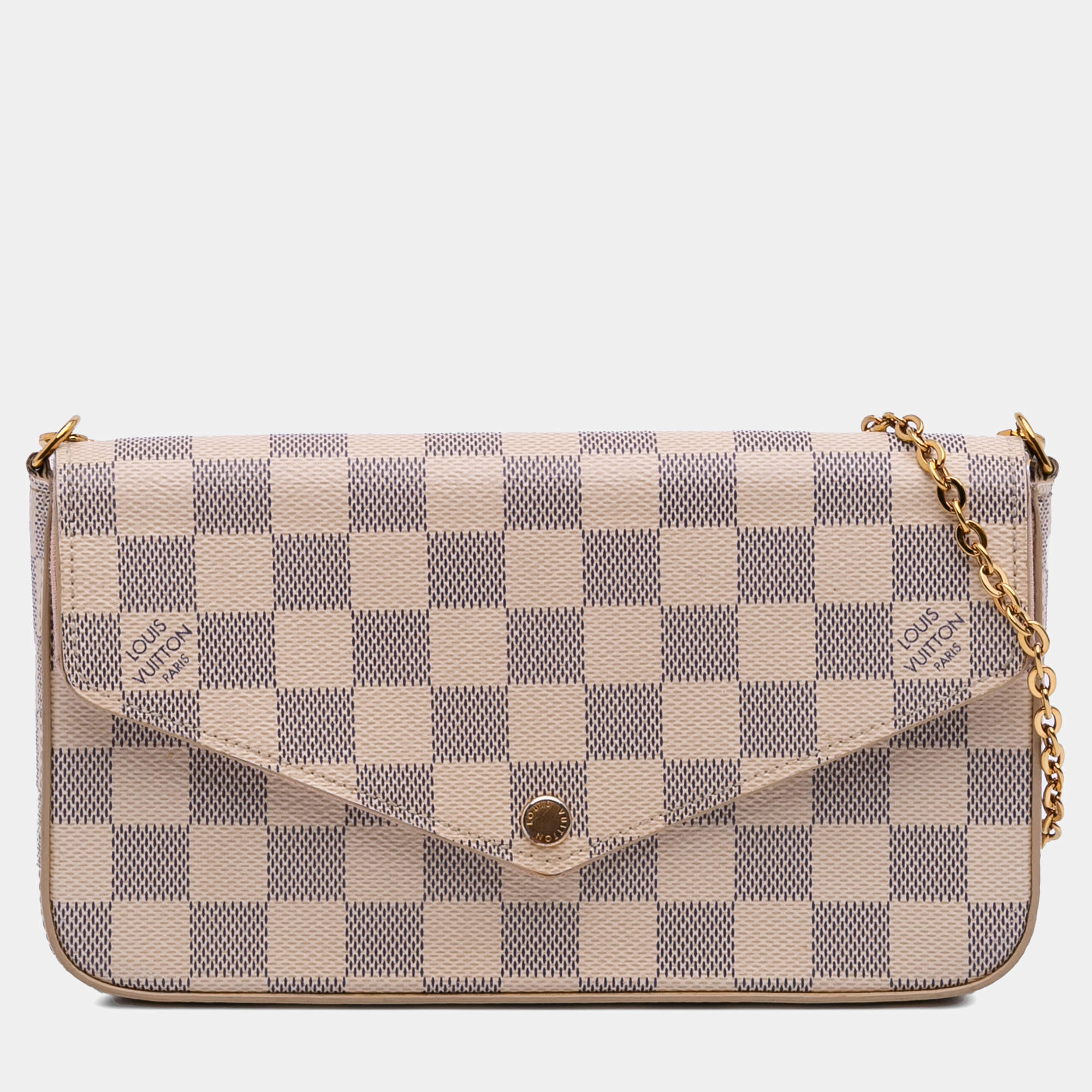 Pre Owned Louis Vuitton White Damier Azur Pochette Felicie