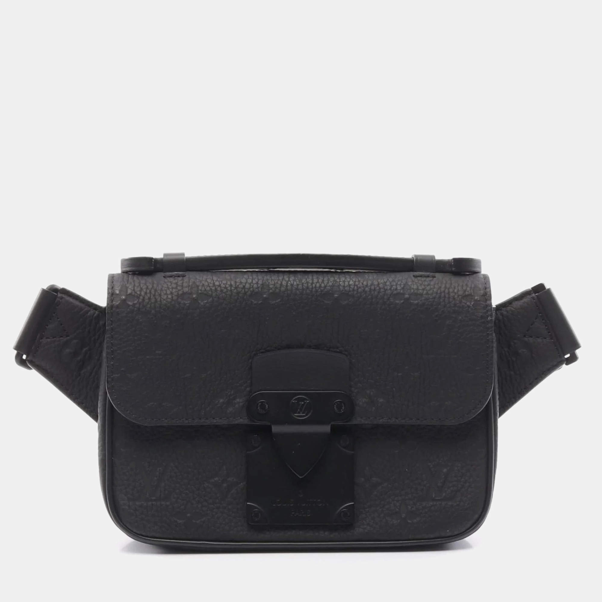 Pre Owned حقيبة خصر لويس فويتون إس-لوك جلد سوداء