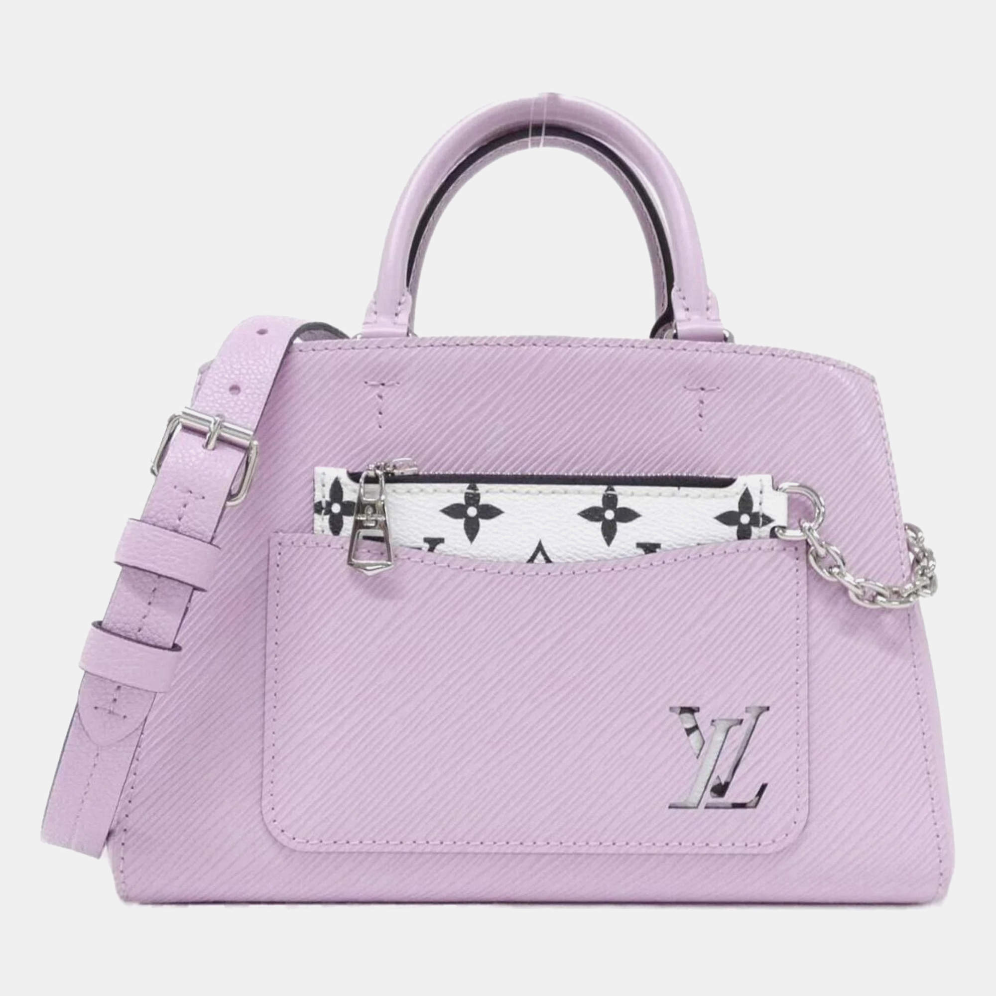 Pre Owned Louis Vuitton Marelle Tote BB Rose Epi Leather Shoulder Bag