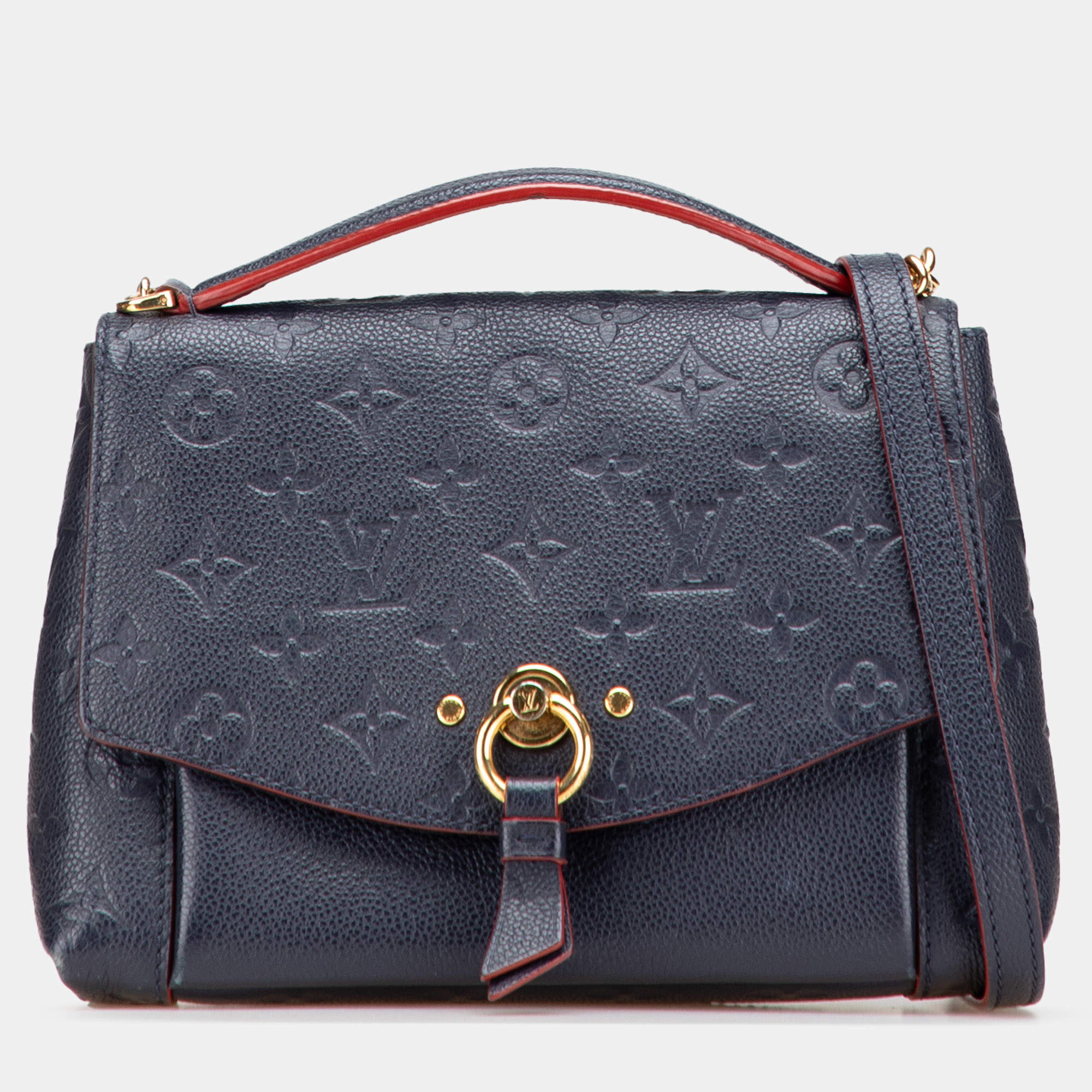 Pre Owned Louis Vuitton Navy Blue Monogram Empreinte Blanche BB