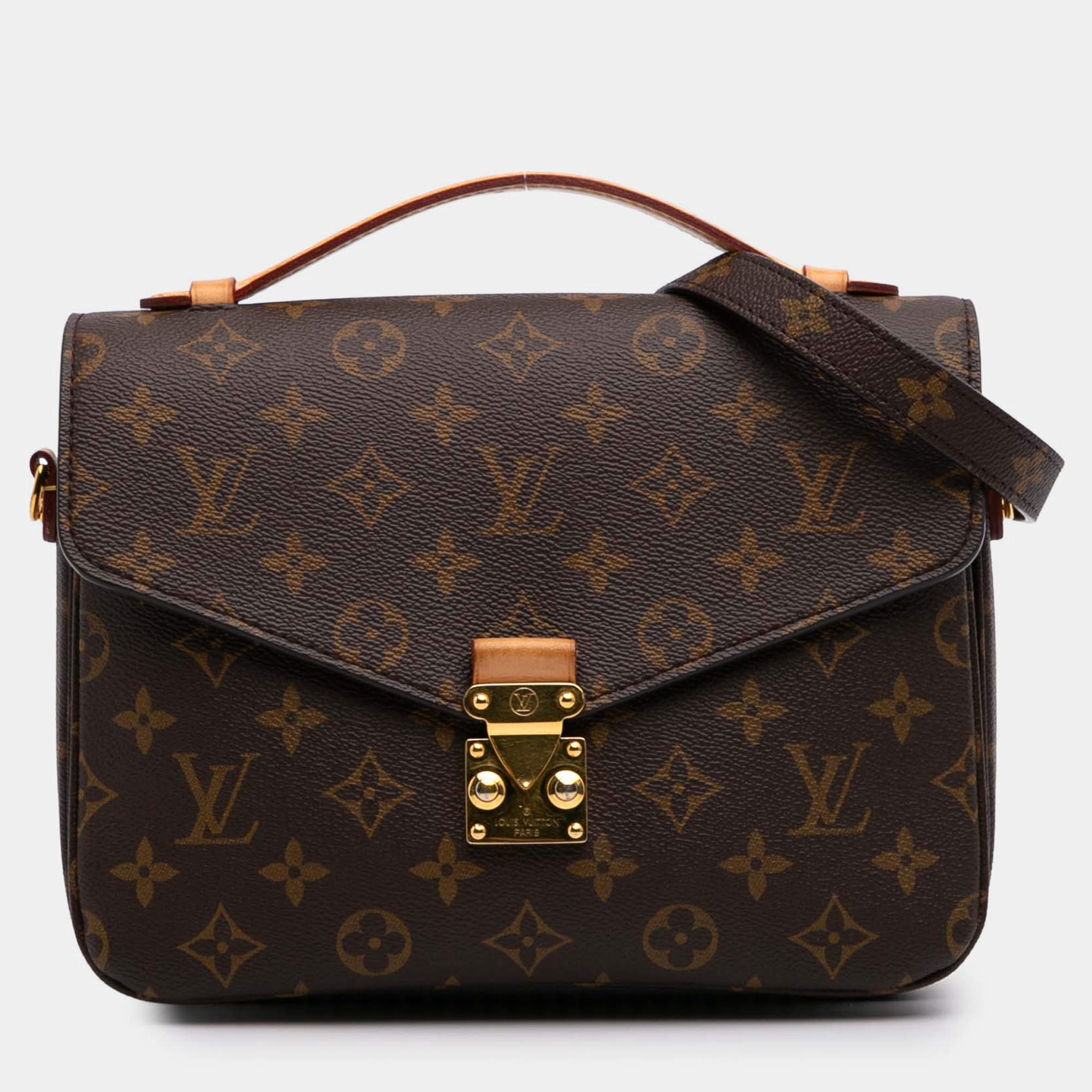 Pre Owned Louis Vuitton Brown Monogram Pochette Metis 