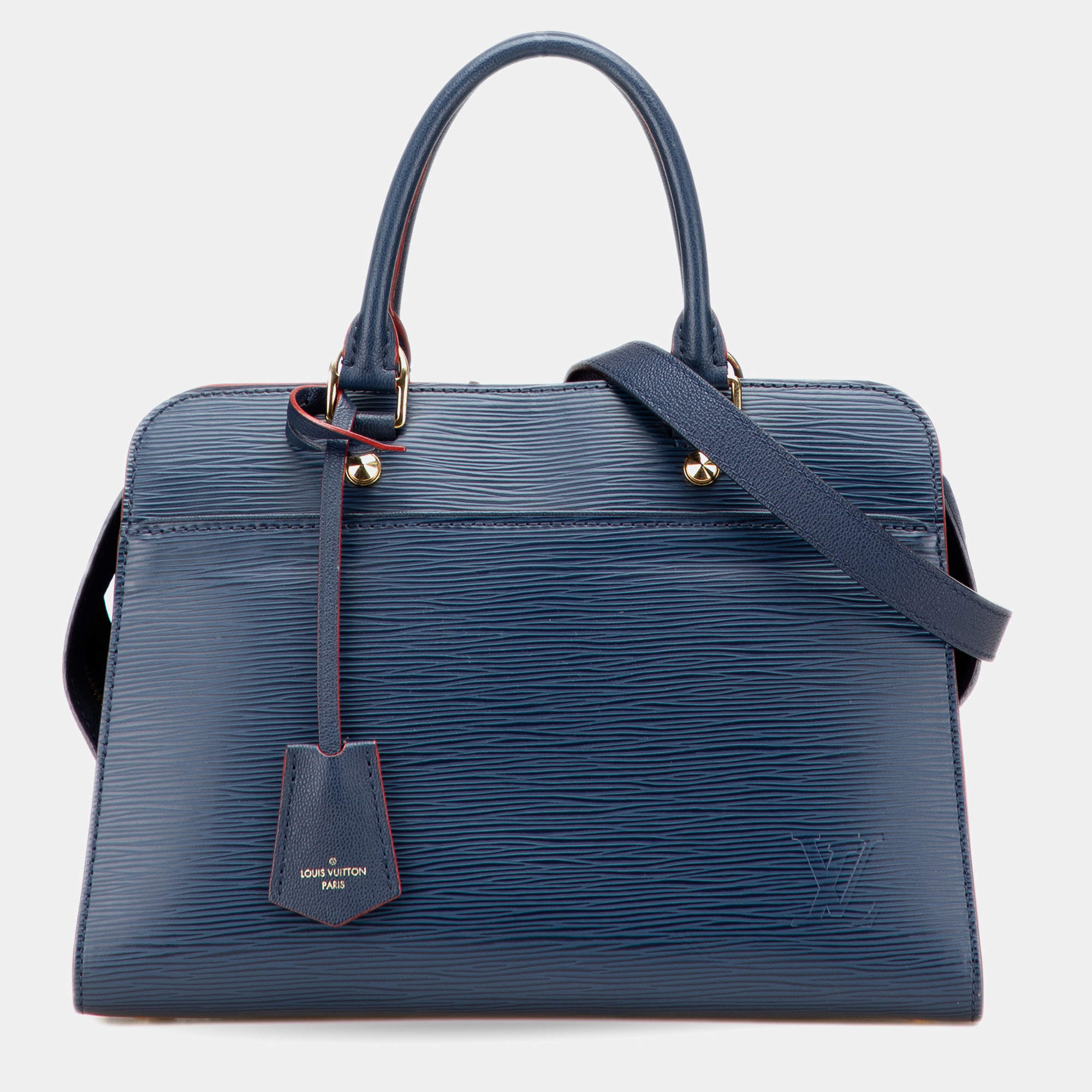 Pre Owned Louis Vuitton Blue Epi Vaneau MM Bag