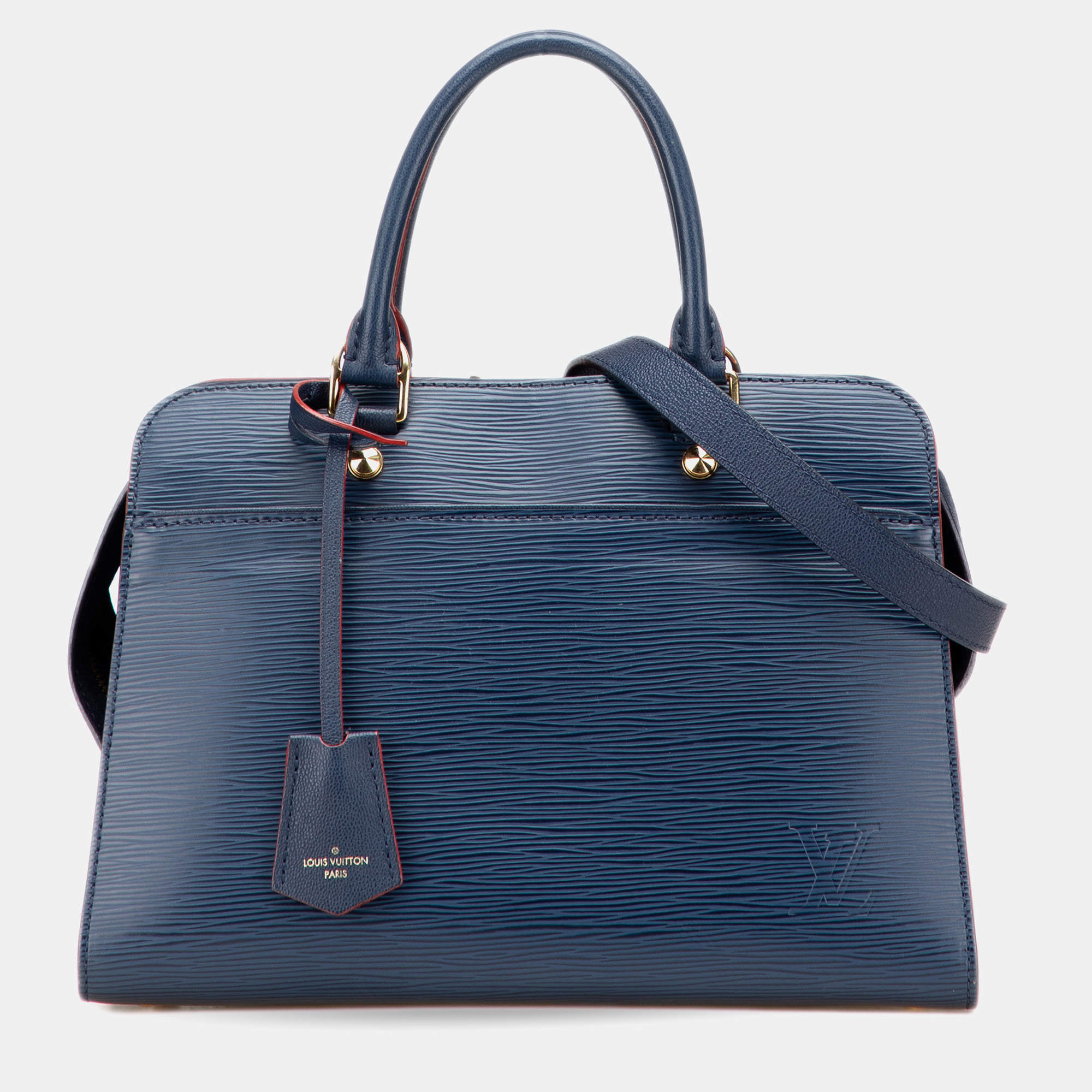 Pre Owned Louis Vuitton Blue Epi Vaneau MM Bag