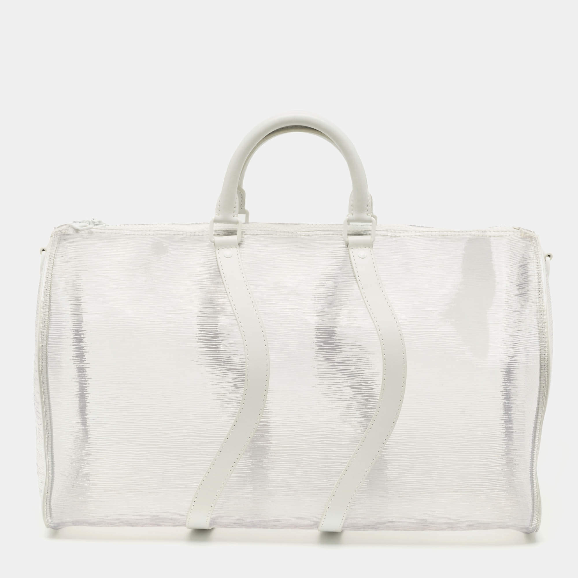 Pre Owned Louis Vuitton Transparent Epi PVC Wavy Keepall Bandouliere 50 Bag