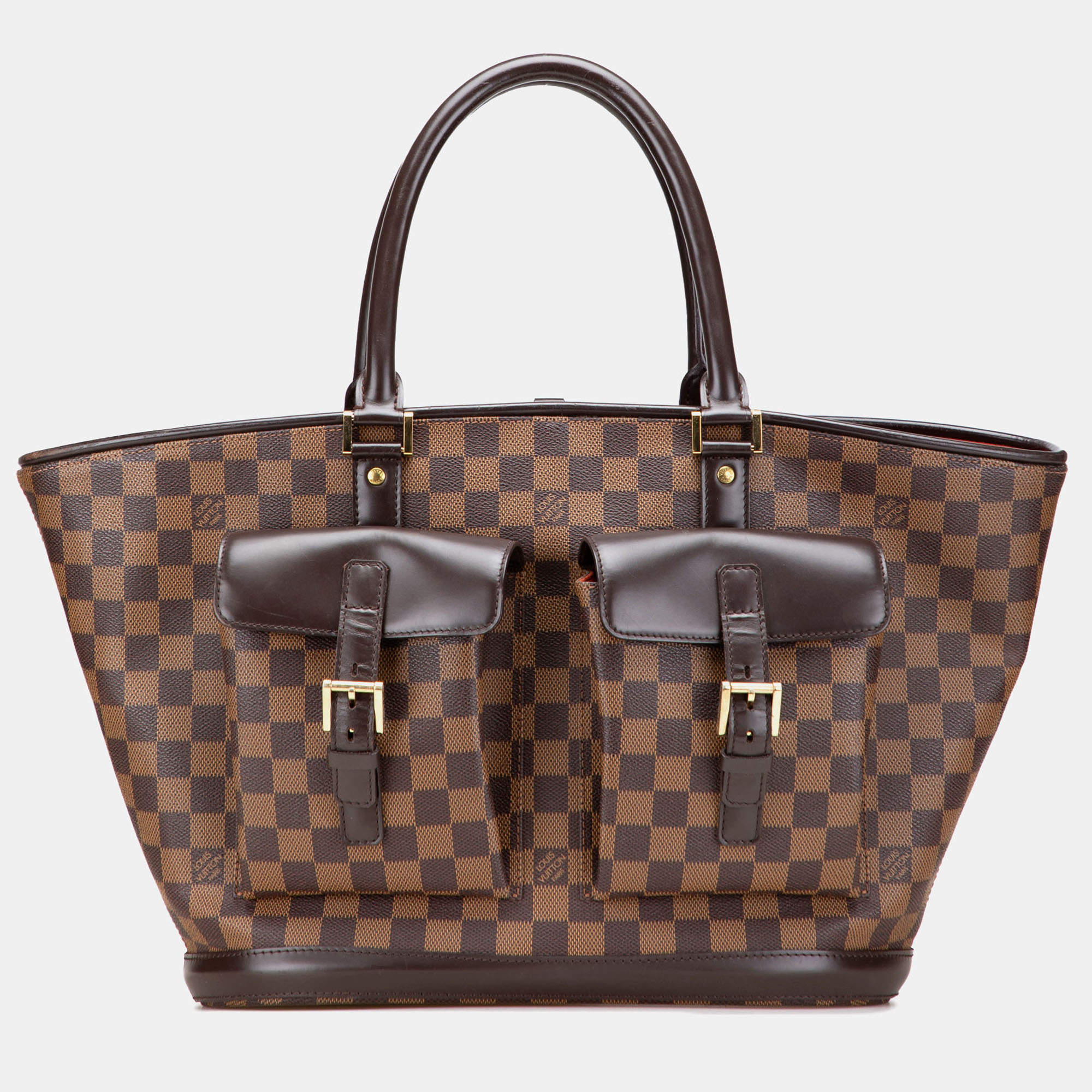 Pre Owned Louis Vuitton Brown Damier Ebene Manosque GM Bag