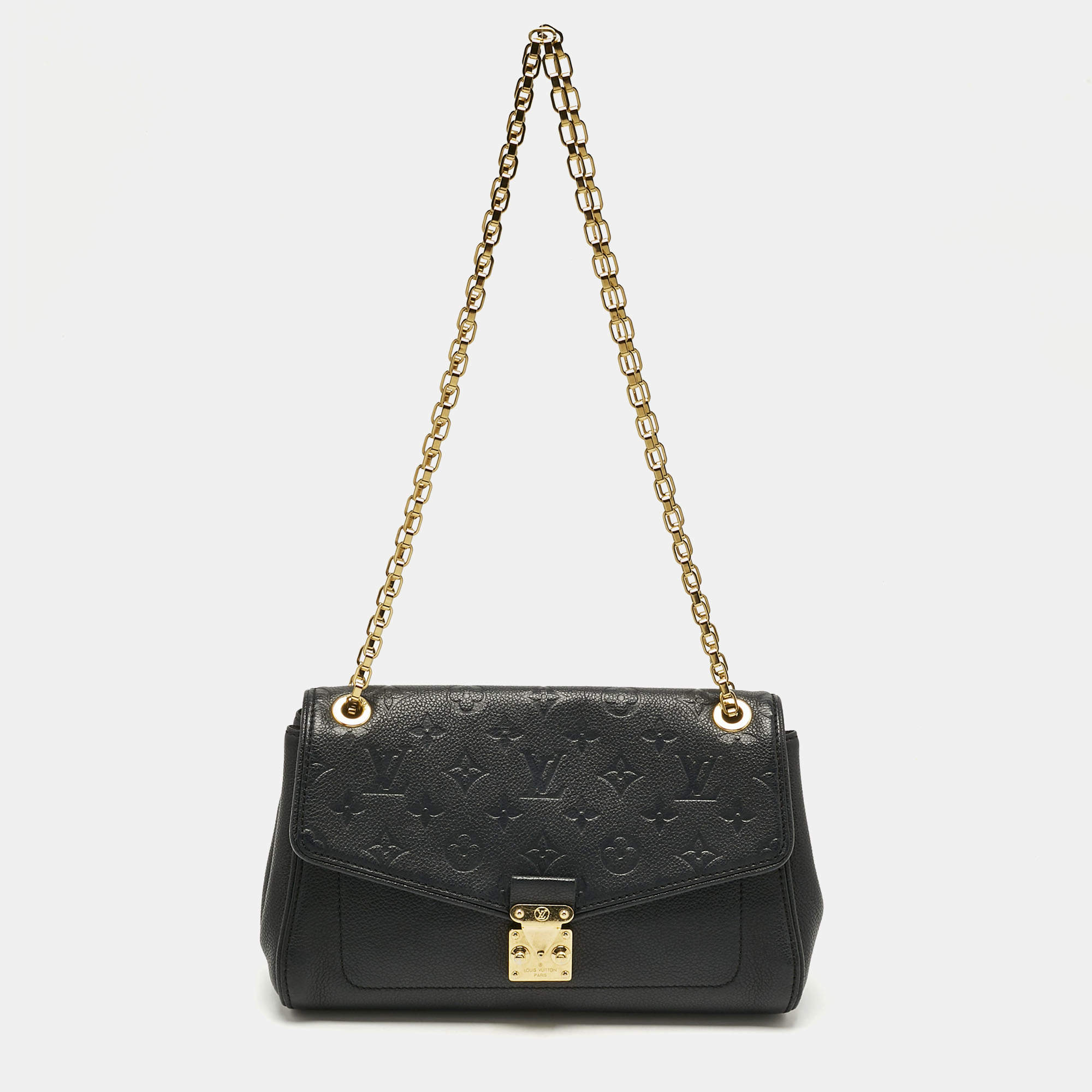 Pre Owned Louis Vuitton Black Monogram Empreinte Leather Saint Germain PM Bag