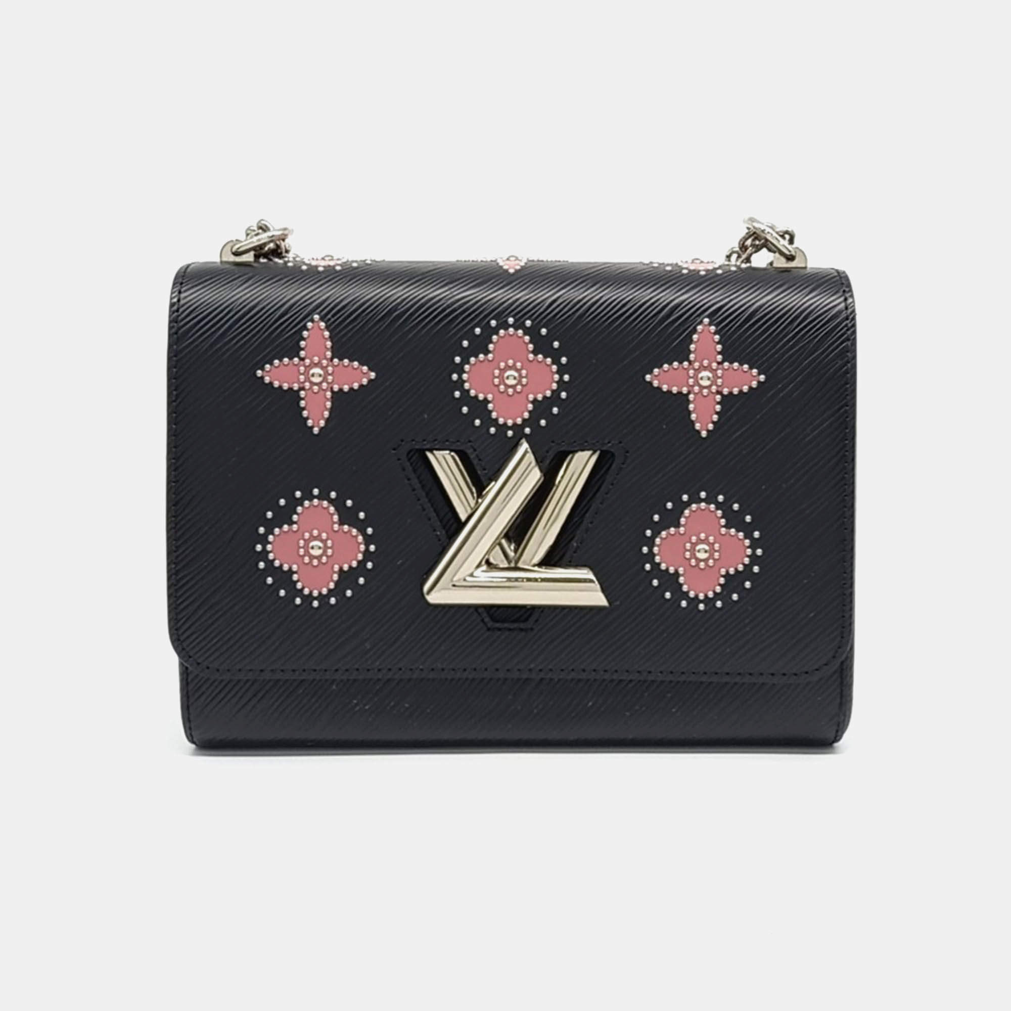 Pre Owned Louis Vuitton Black/Pink Epi Leather Twist MM Bag