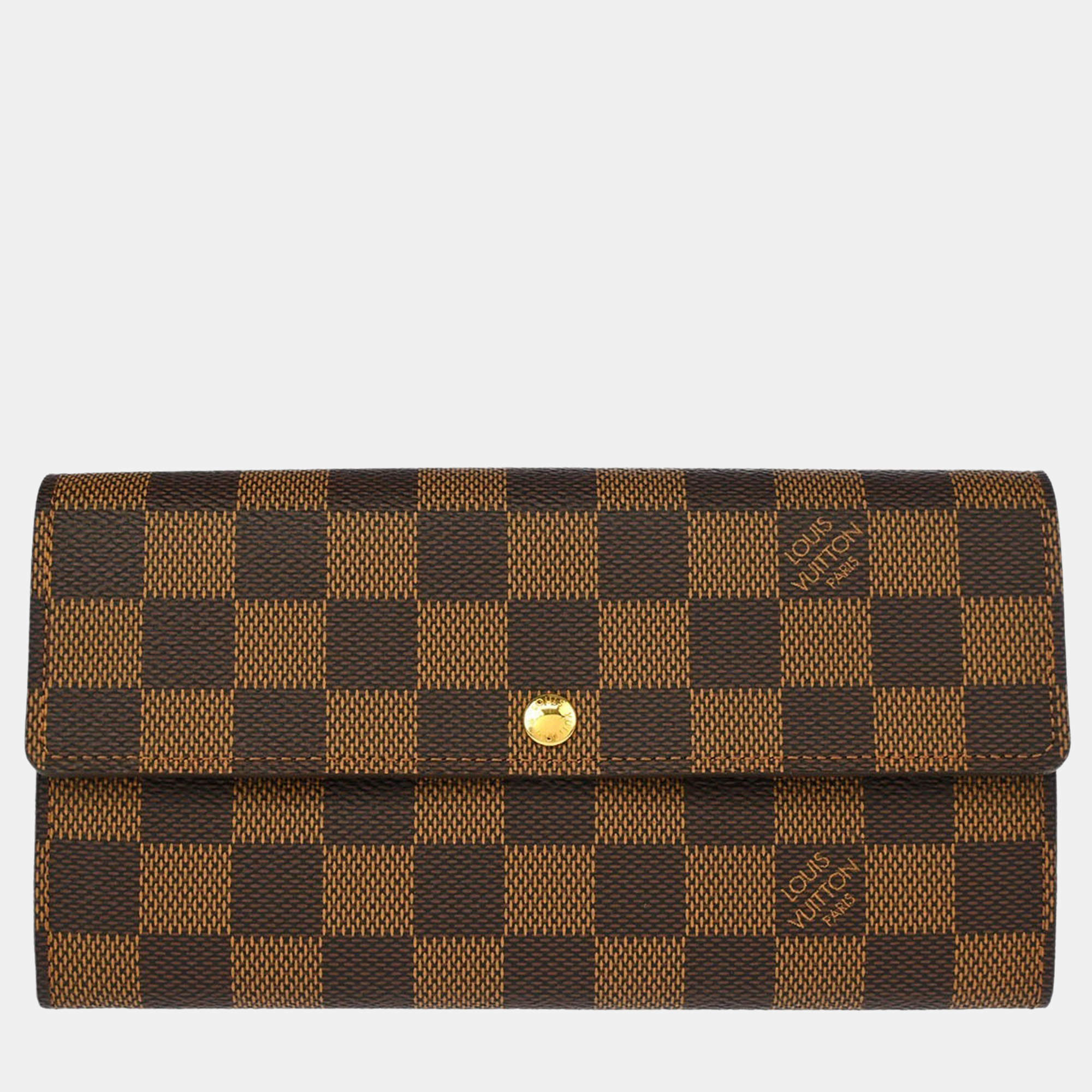Pre Owned Louis Vuitton Damier Portefeuille Sarah Wallet