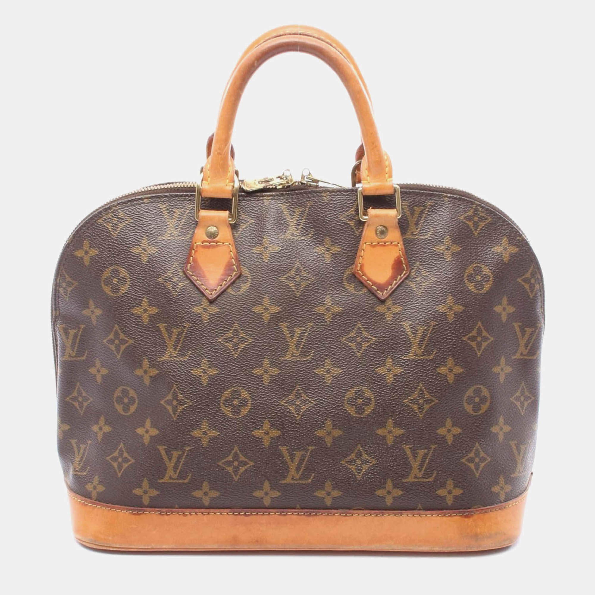 Pre Owned Louis Vuitton Alma PM Handbag  Monogram Canvas Leather Brown