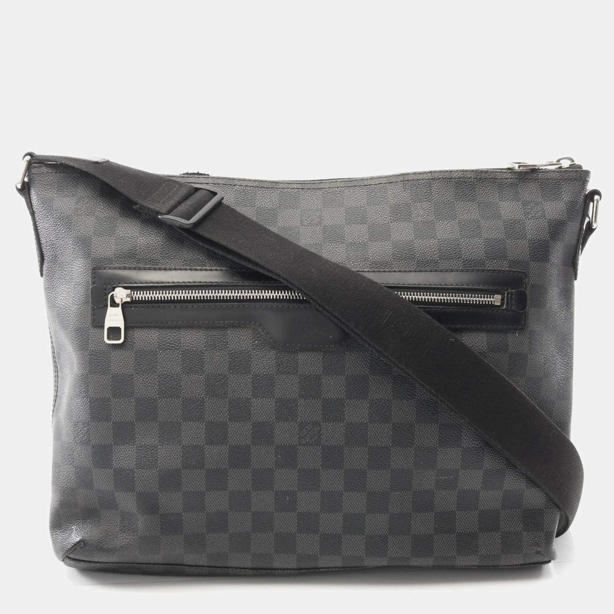 Pre Owned Louis Vuitton Mick Mm Crossbody Shoulder Bag Damier Graphite Black