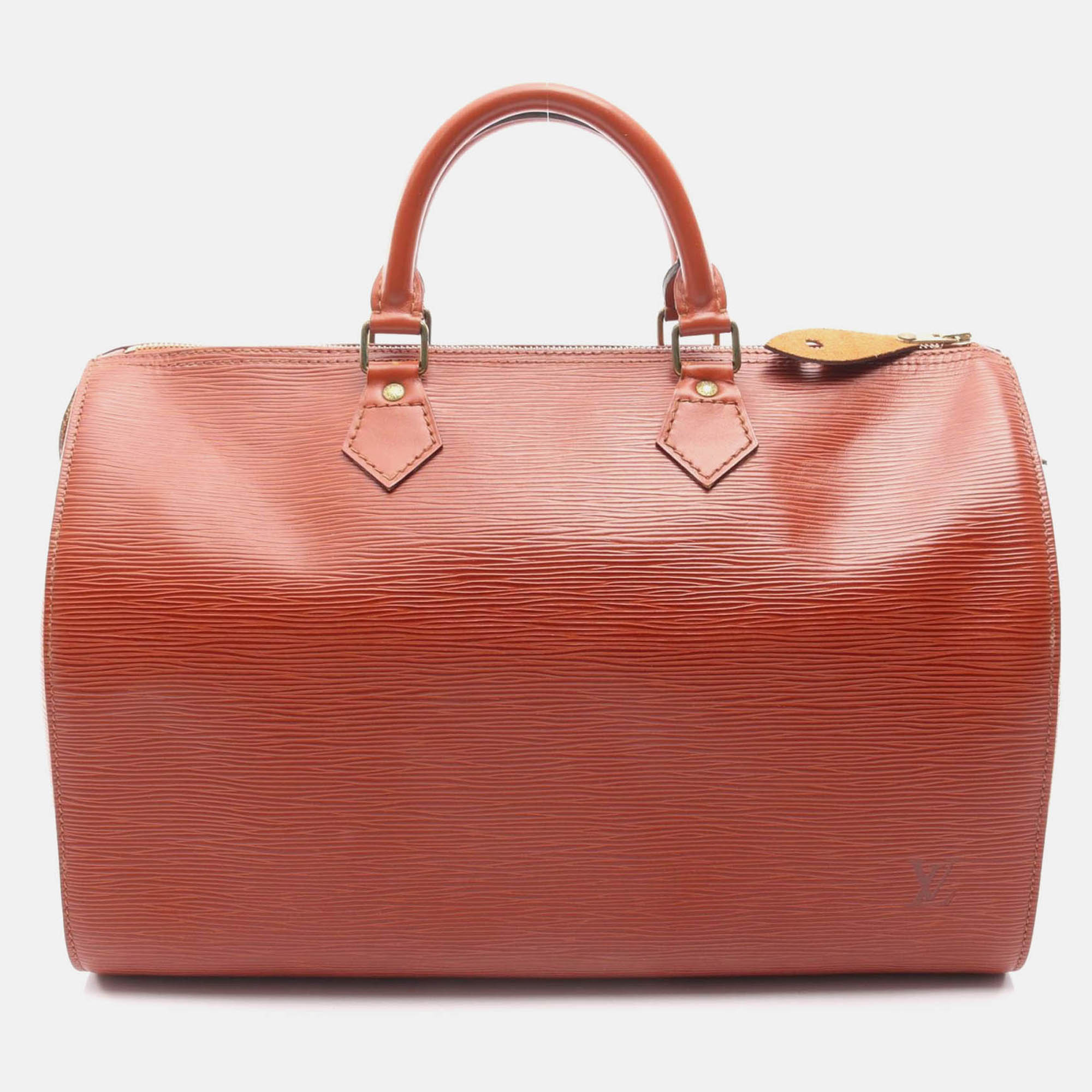 Pre Owned Louis Vuitton Speedy 35 Handbag  Epi Leather Brown Kenyan Fawn