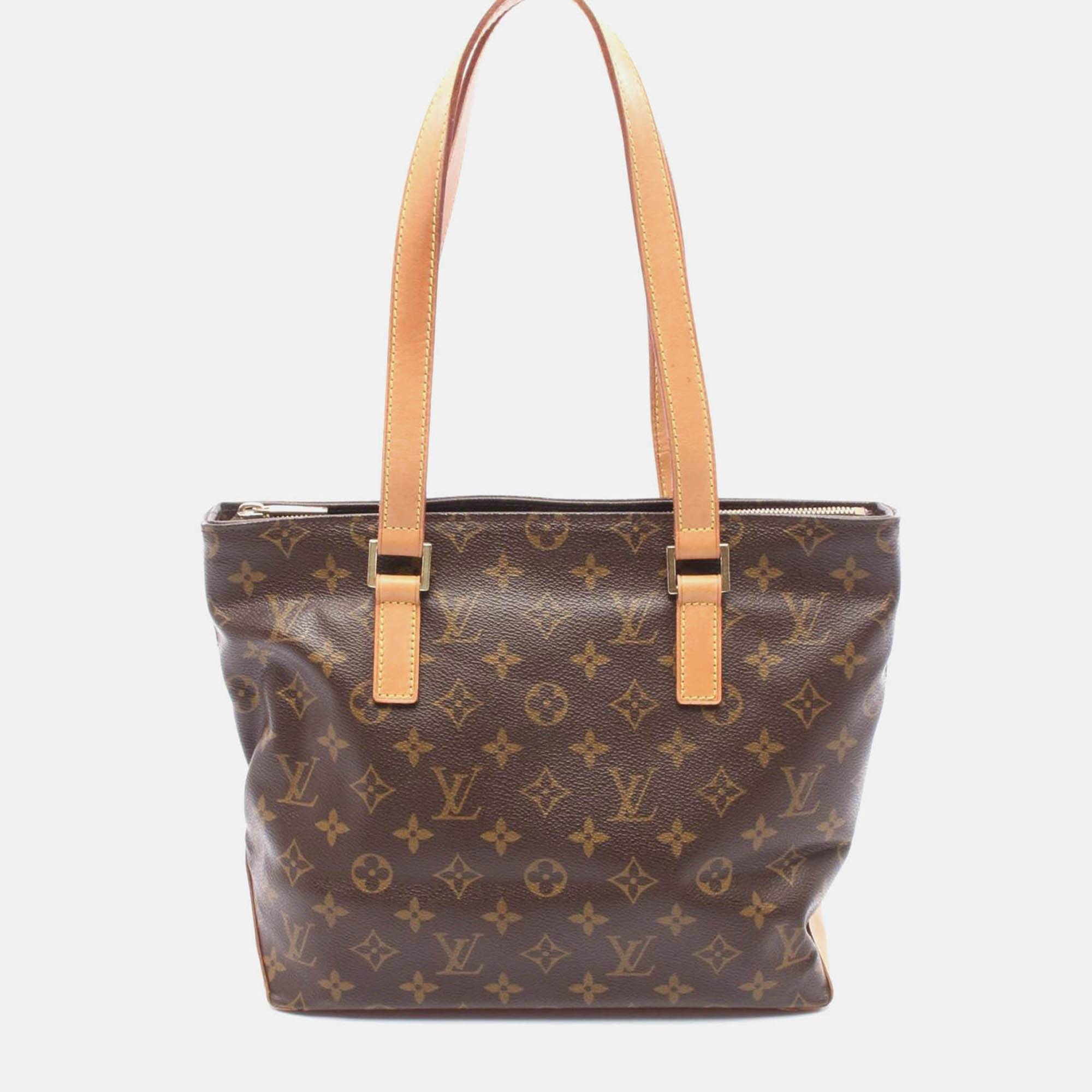 Pre Owned Louis Vuitton Cabas Piano Shoulder Tote Bag  Monogram Brown Canvas