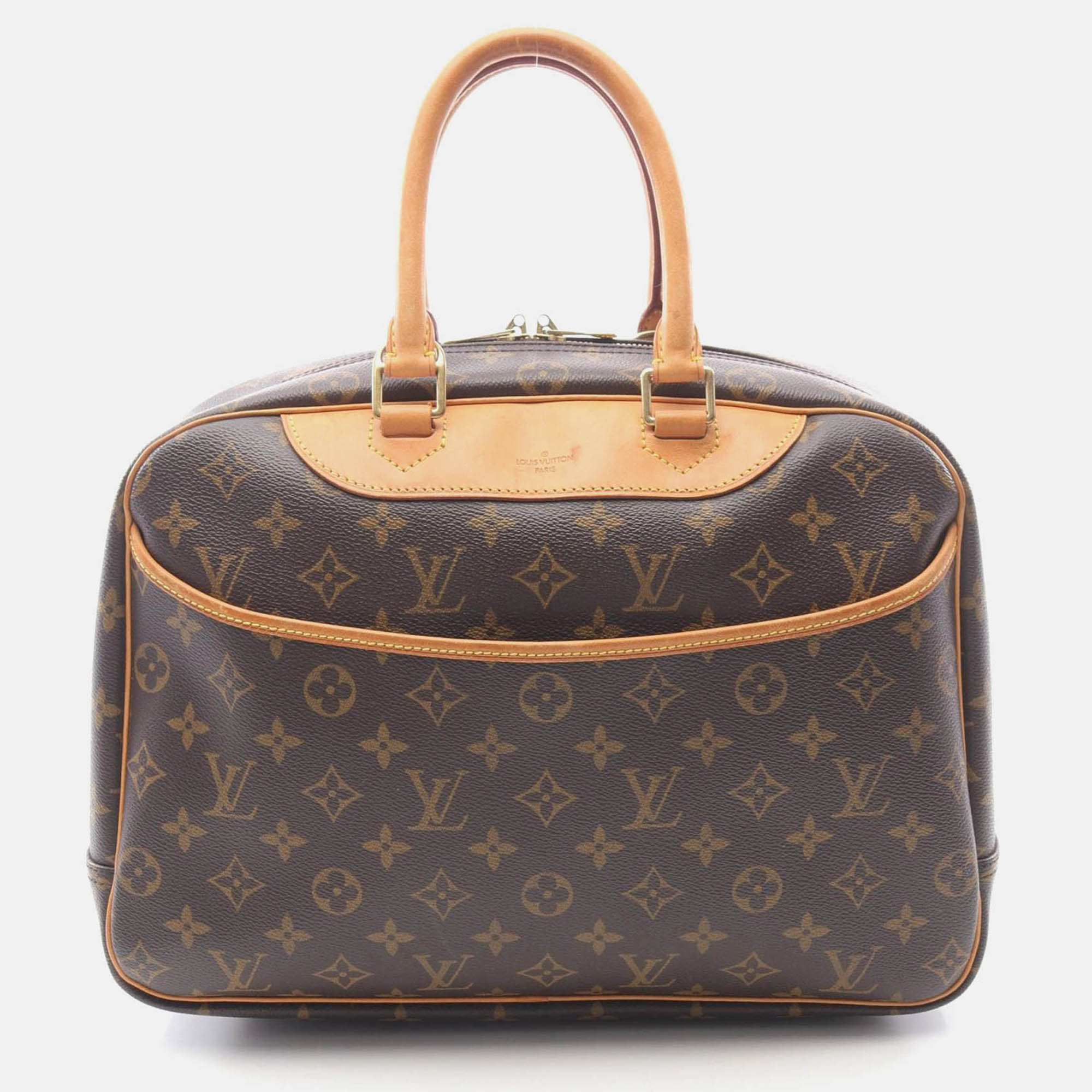 Pre Owned Louis Vuitton Deauville Bowling Vanity Handbag  Monogram Canvas