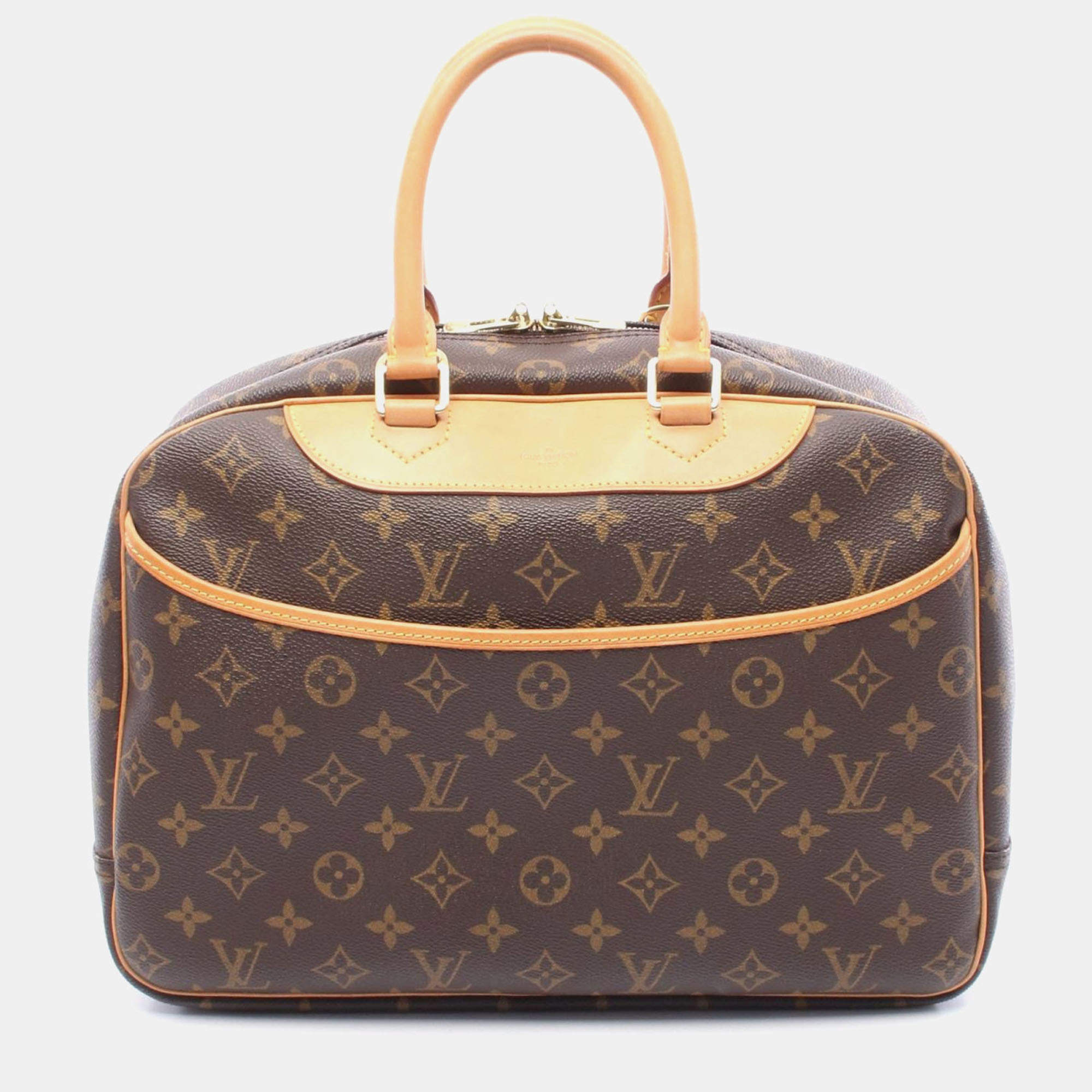 Pre Owned Louis Vuitton Deauville Bowling Vanity Handbag  Monogram Canvas