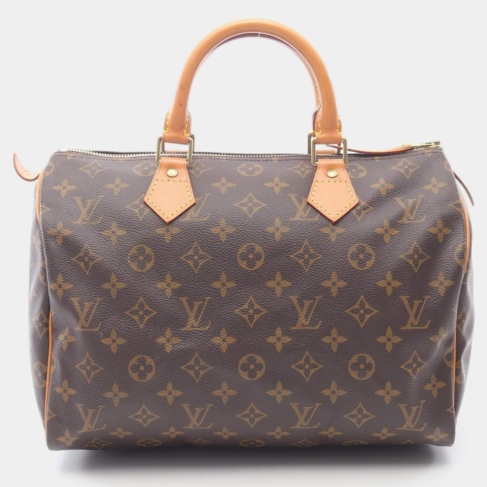 Pre Owned Louis Vuitton Speedy 30 Handbag  Monogram Canvas Leather Brown