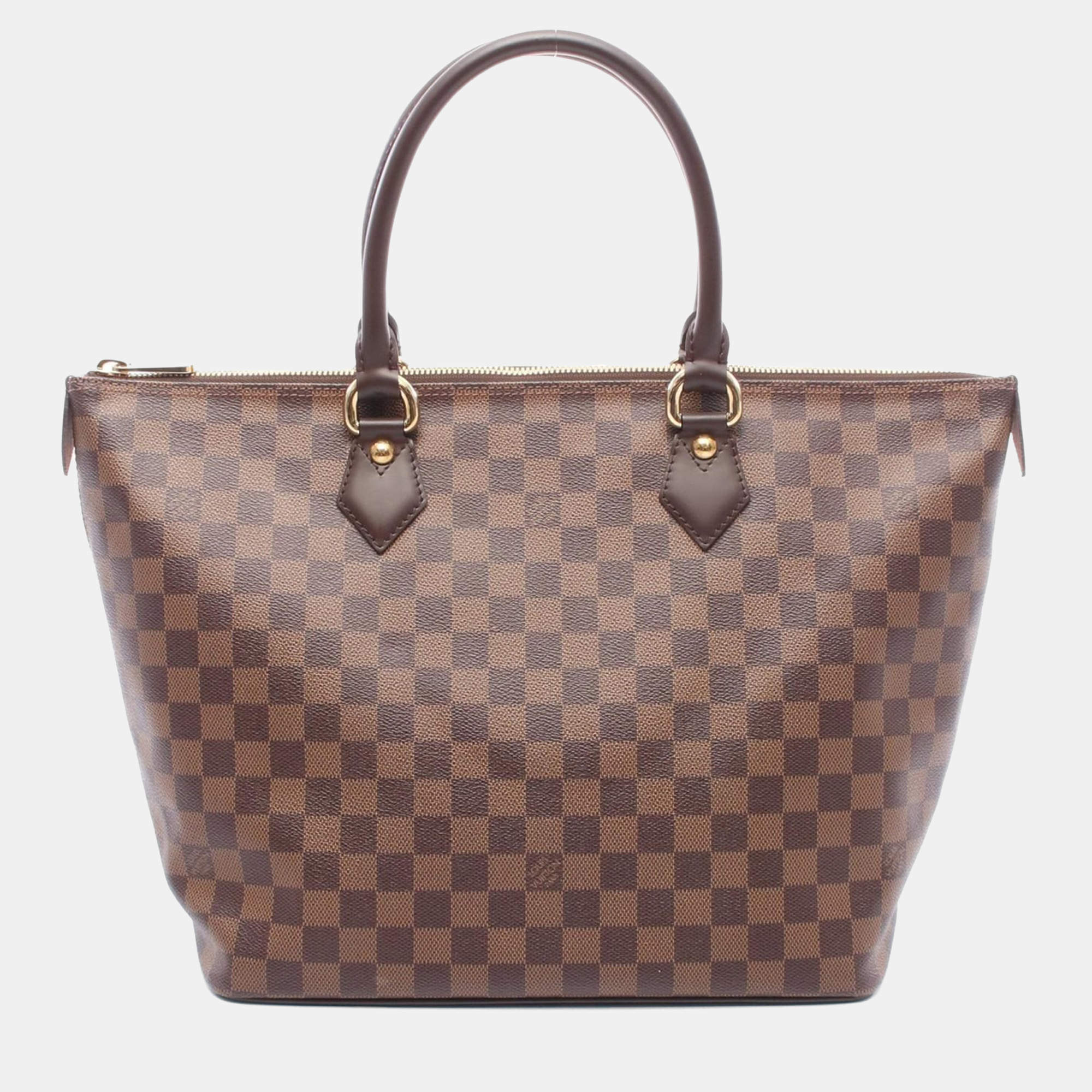 Pre Owned Louis Vuitton Saleya MM Brown Damier Ebene Canvas Tote Bag