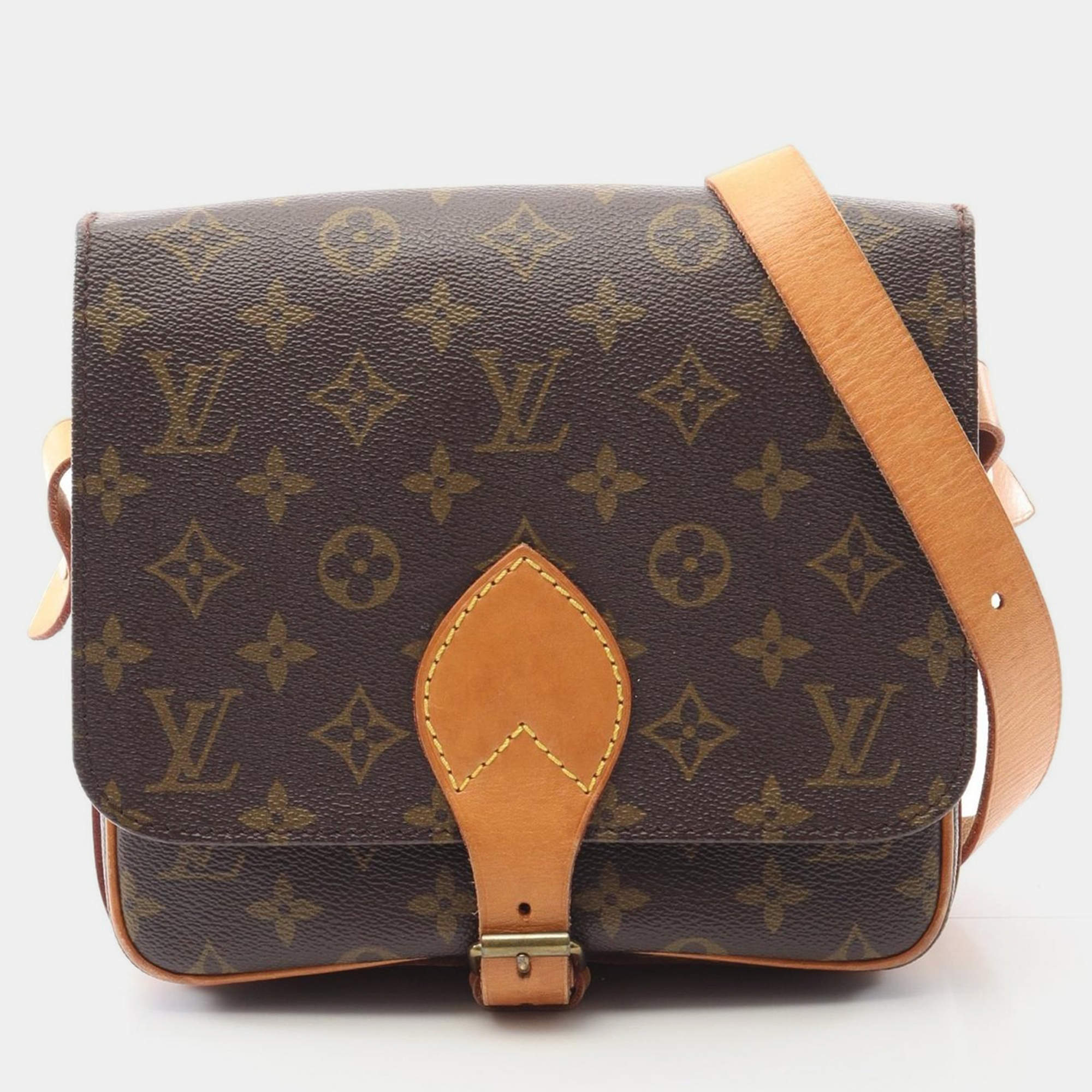 Pre Owned Louis Vuitton Cartouchiere Mm Crossbody Shoulder Bag  Monogram