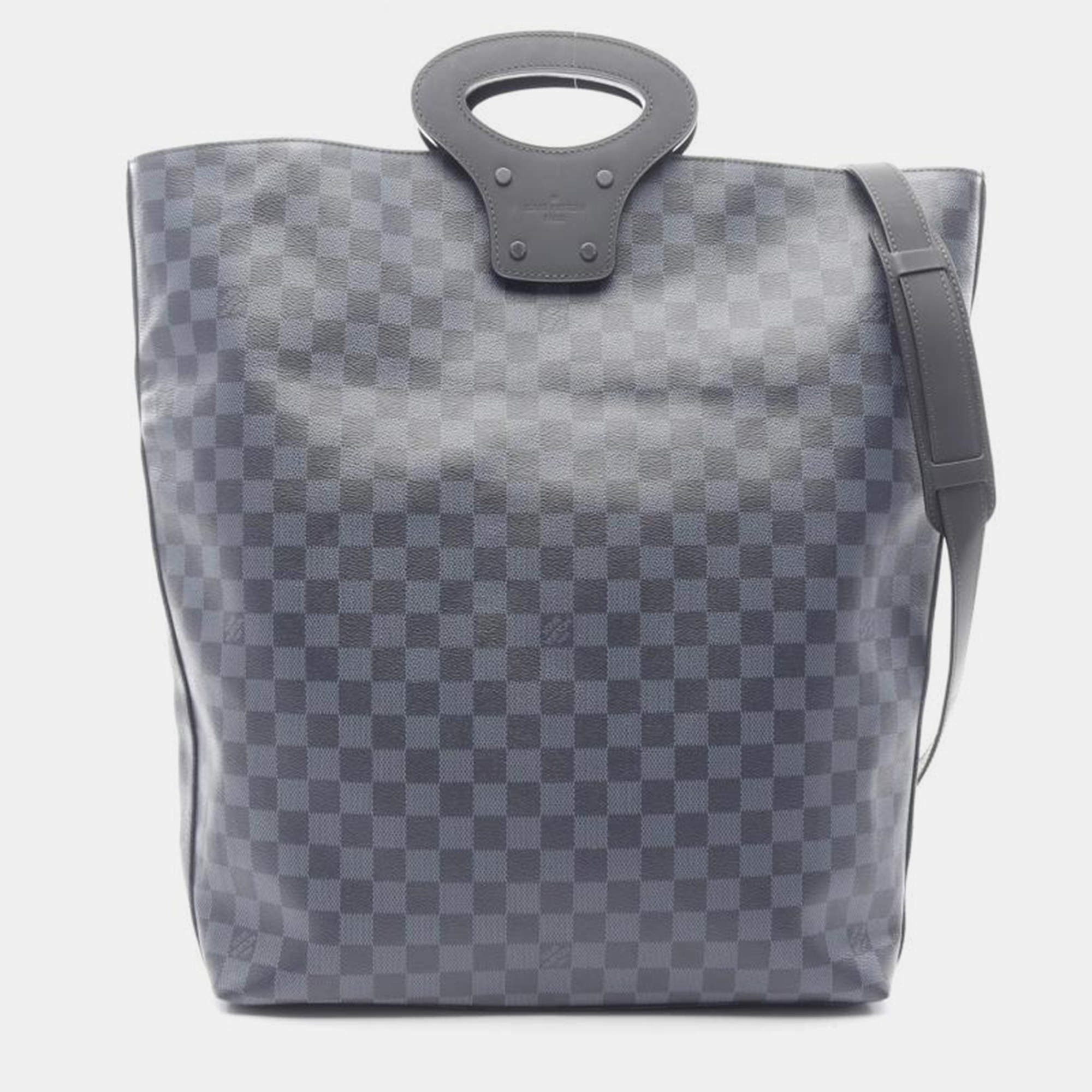 Pre Owned Louis Vuitton Folded Messenger Bag Damier Cobalt
