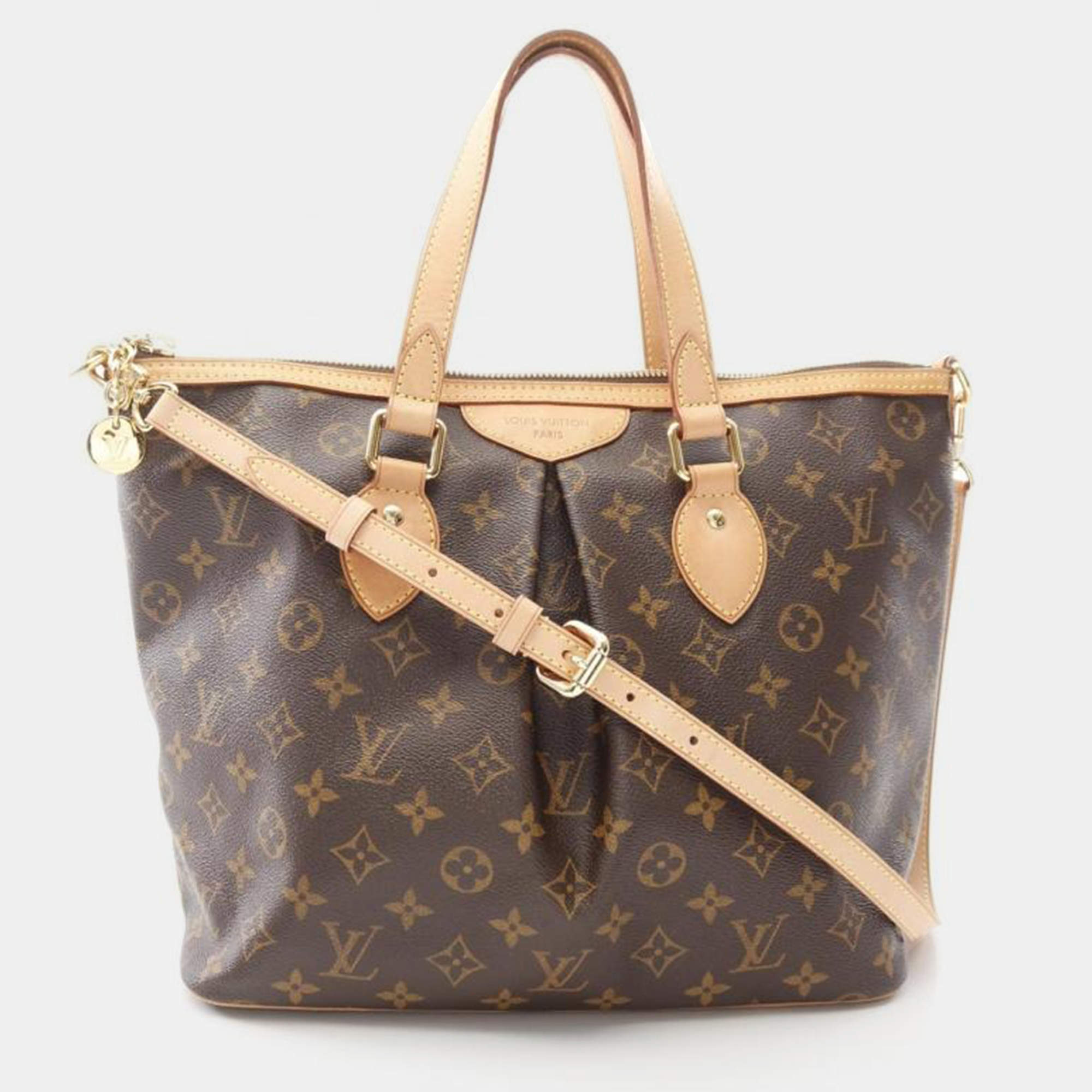 Pre Owned Louis Vuitton Palermo PM Brown Monogram Canvas Handbag