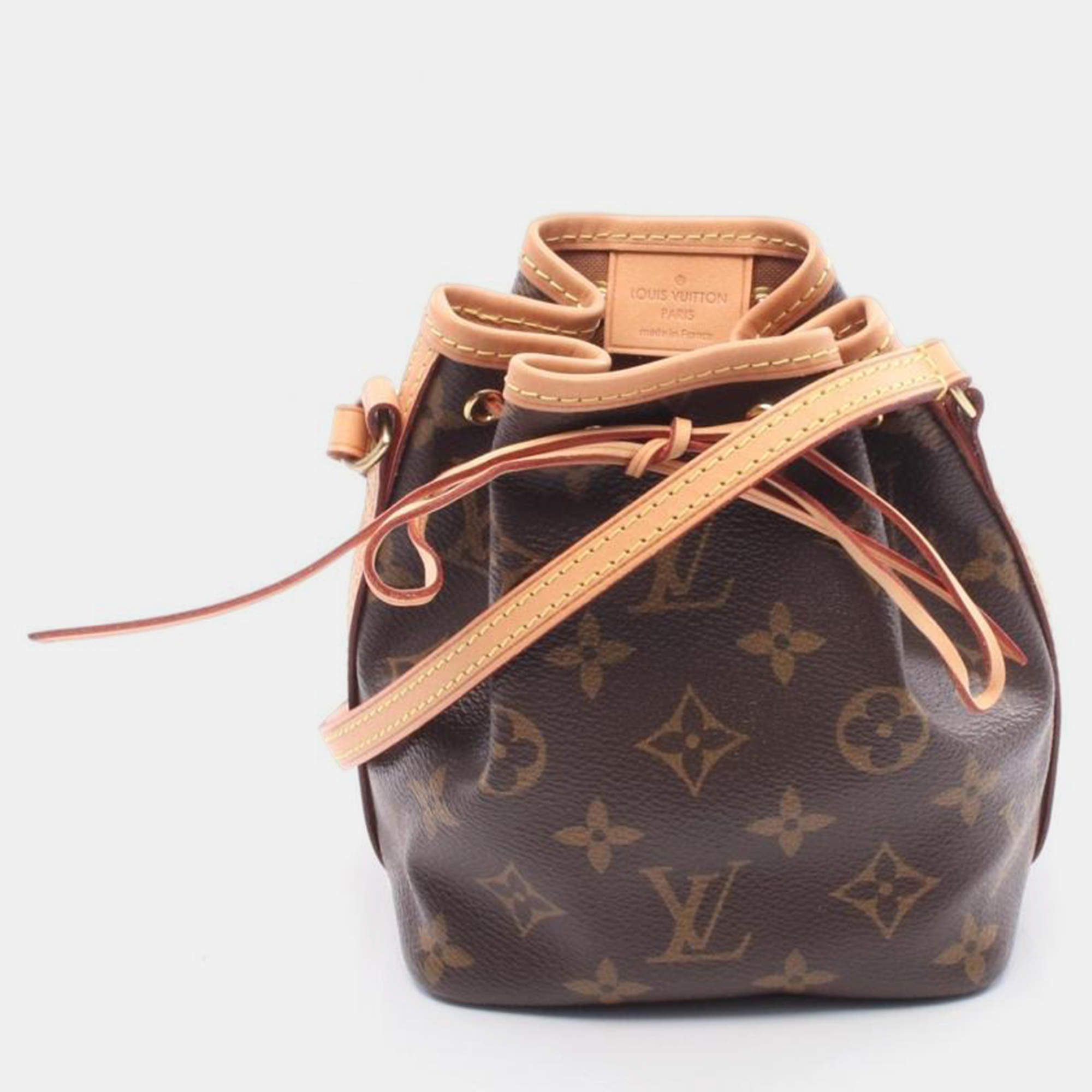 Pre Owned Louis Vuitton Nano Noe Brown Monogram Canvas Shoulder Bag