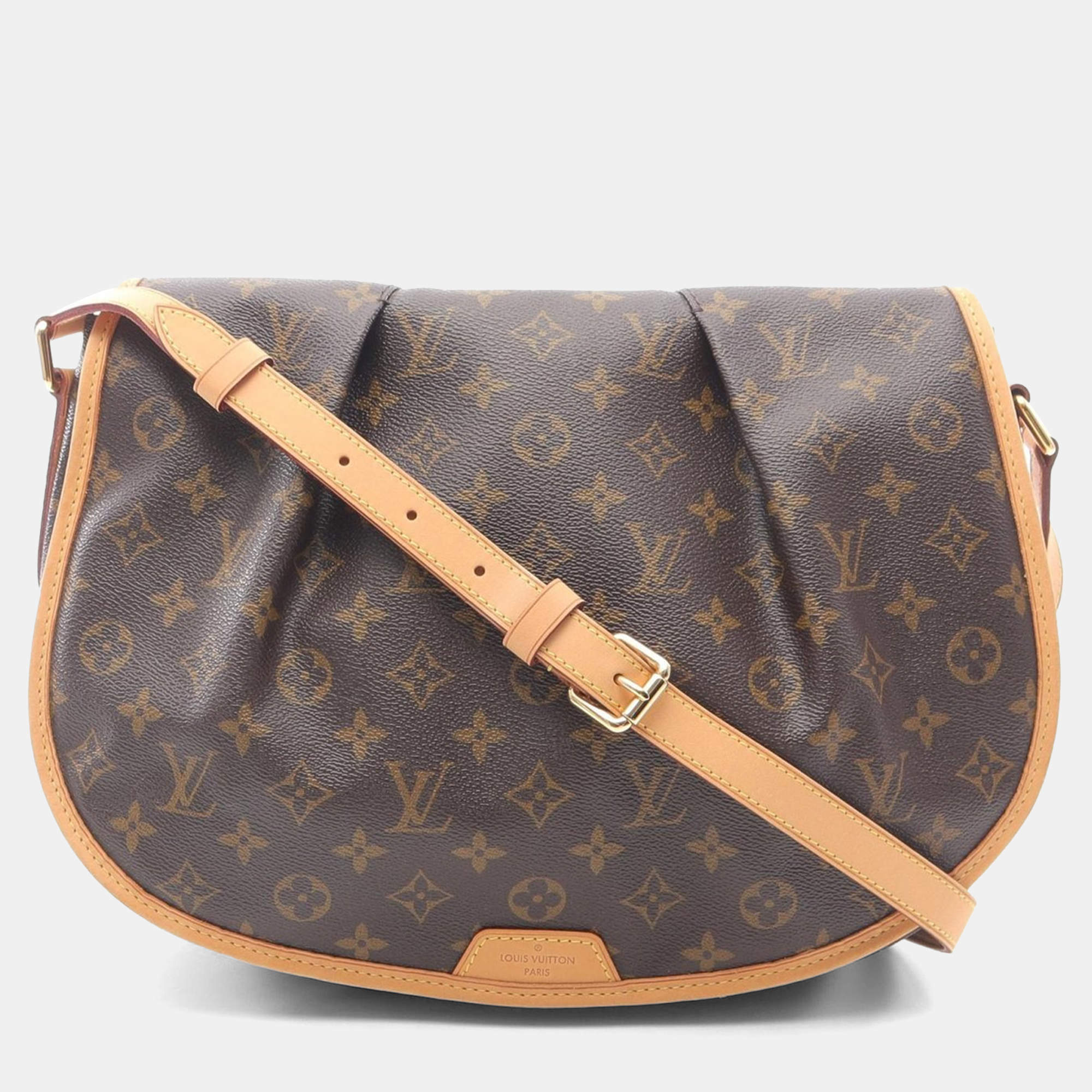 مملوكة مسبقًا Louis Vuitton Ménilmontant MM Brown Monogram Canvas Shoulder Crossbody Bag