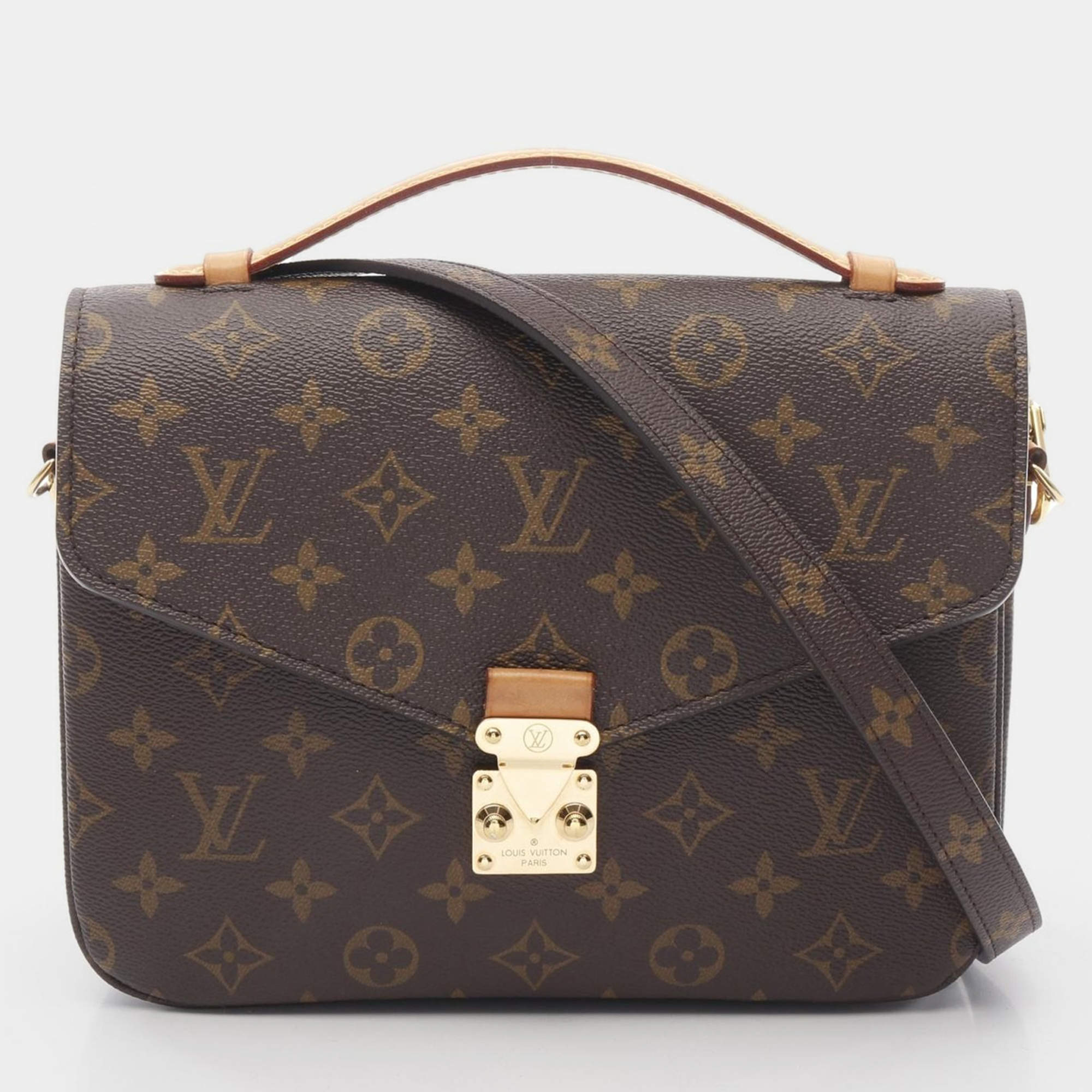 Pre Owned Louis Vuitton Pochette Metis MM Brown Monogram Canvas Handbag