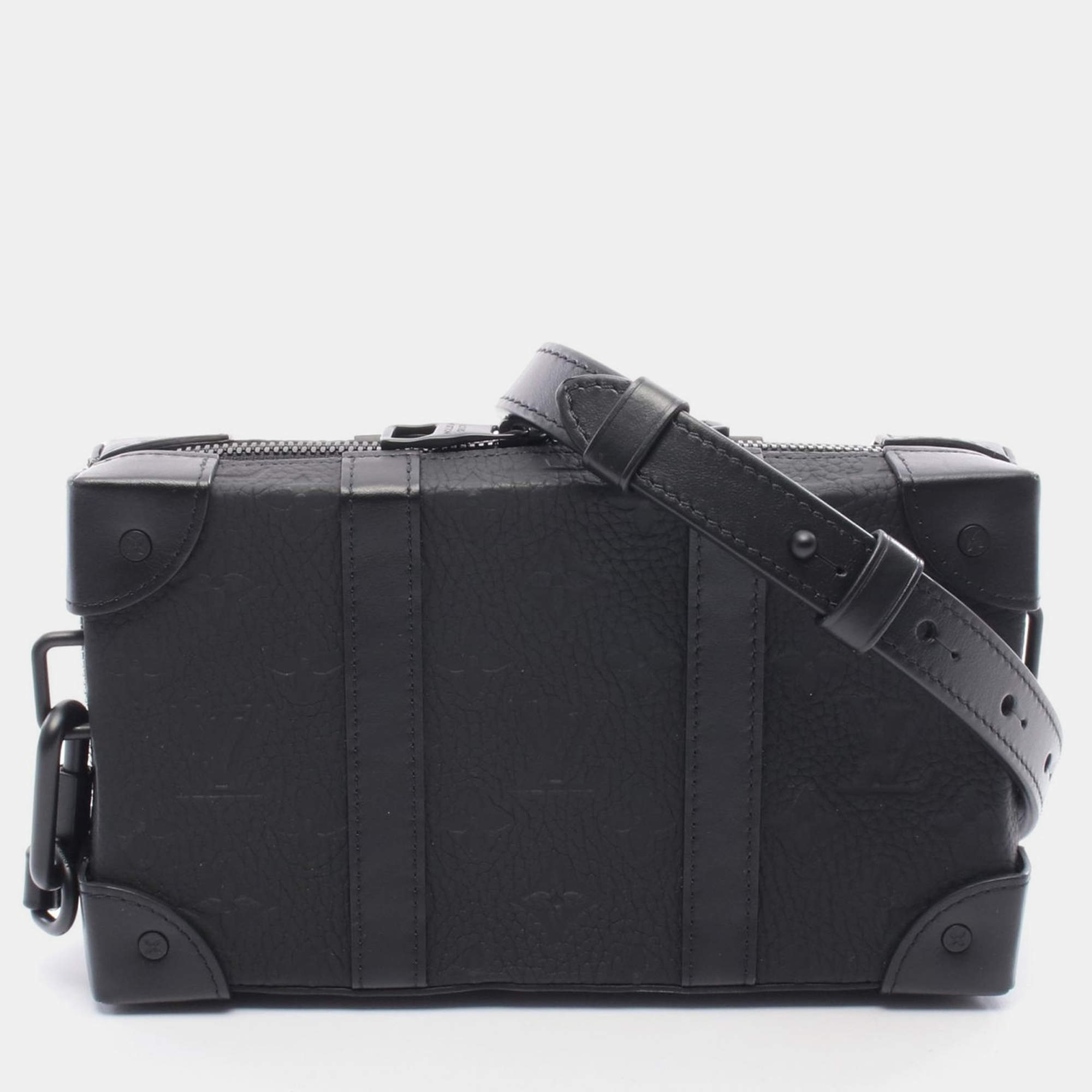 Pre Owned Louis Vuitton Soft Trunk Wallet Black Monogram Leather Shoulder Bag