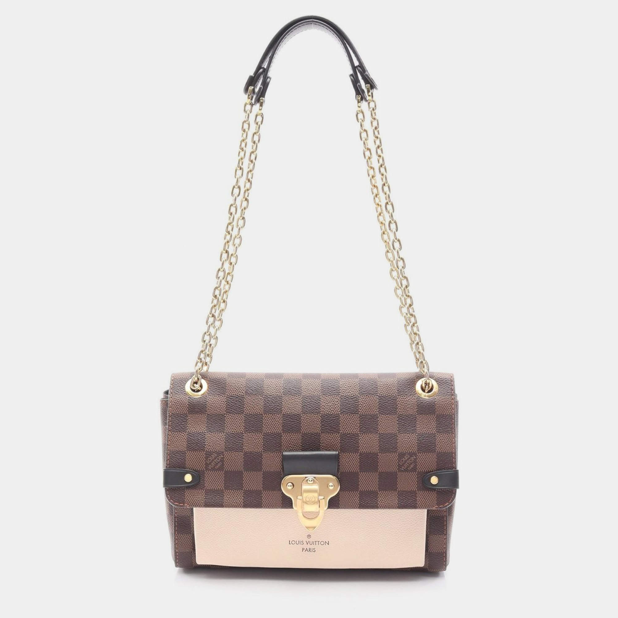 Pre Owned Louis Vuitton Vavin PM Cream Damier Ebene Shoulder Bag