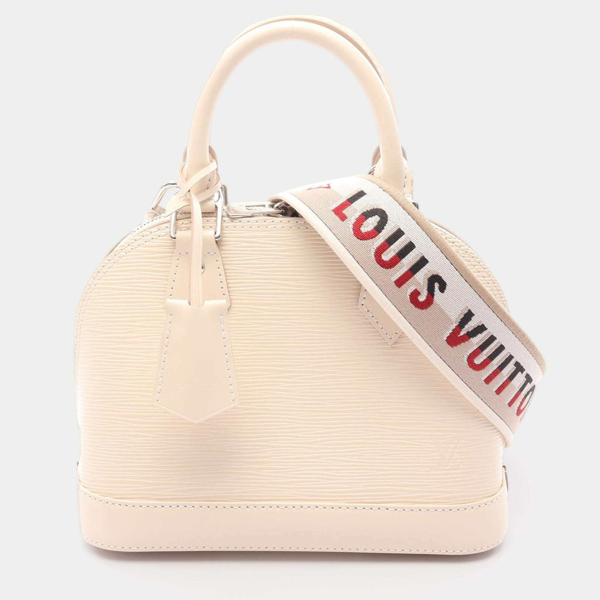 Pre Owned Louis Vuitton Alma BB Beige Quartz Epi Leather Shoulder Handbag
