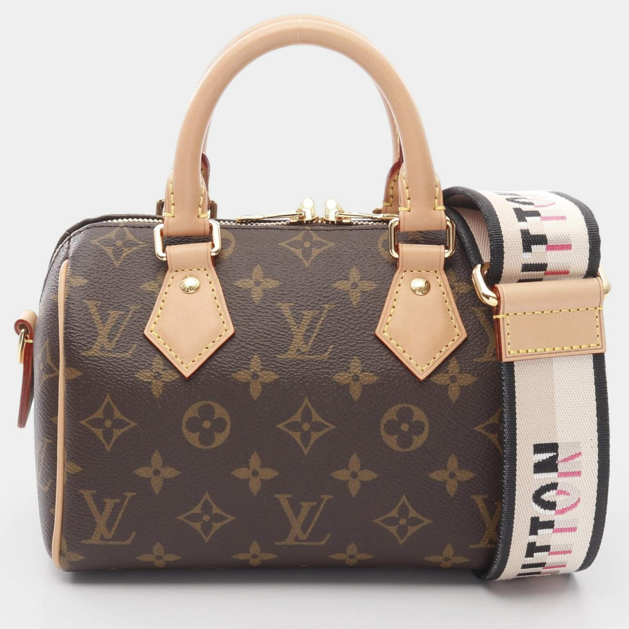 Pre Owned Louis Vuitton Speedy Bandoulière 20 Monogram Brown Shoulder Handbag