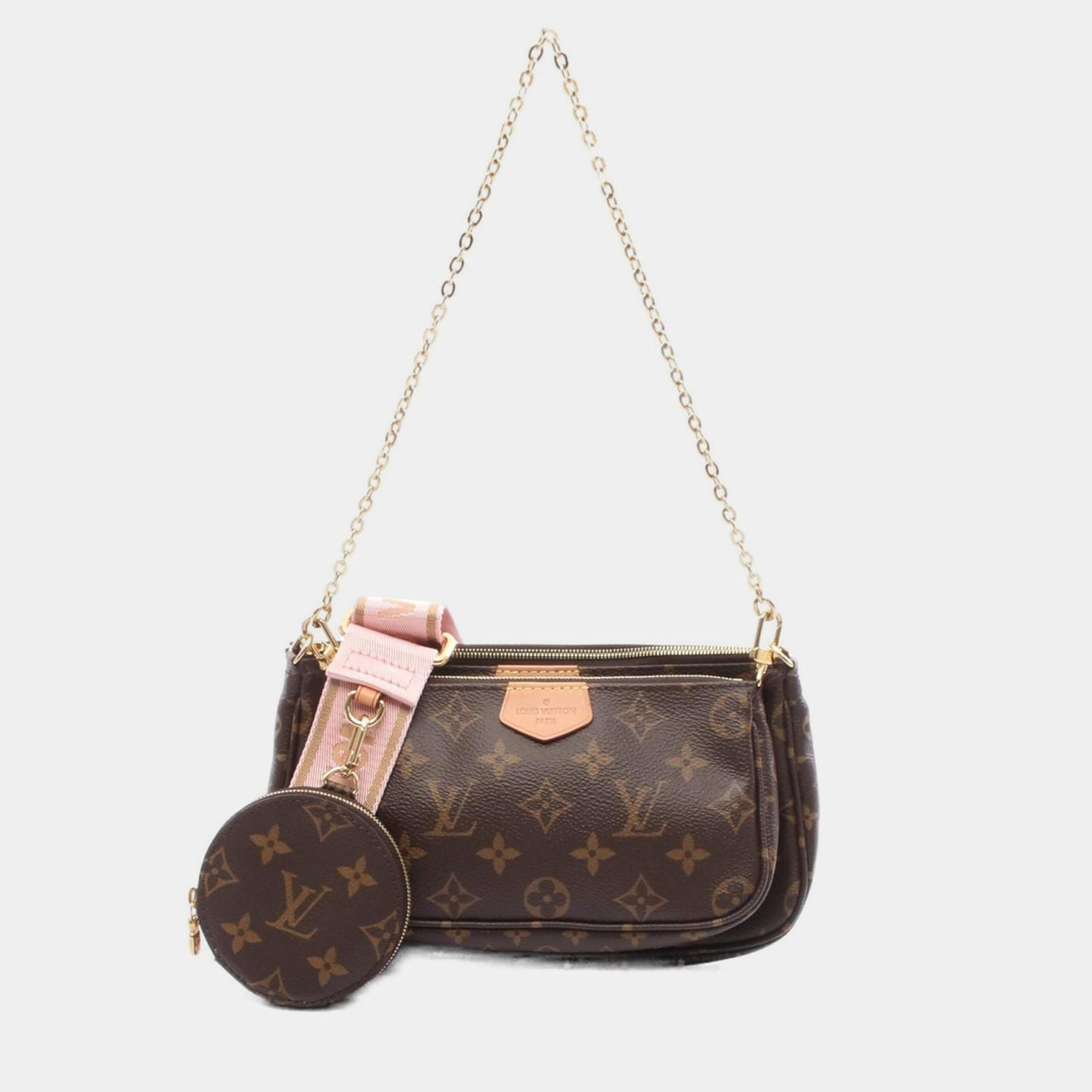 Pre Owned Louis Vuitton Multi Pochette Accessoires Monogram Canvas Brown Shoulder Bag
